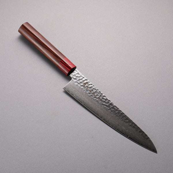 堺 孝行 VG10 33層 鎚目 ダマスカス 牛刀包丁 210mm 紫檀 (口輪：赤