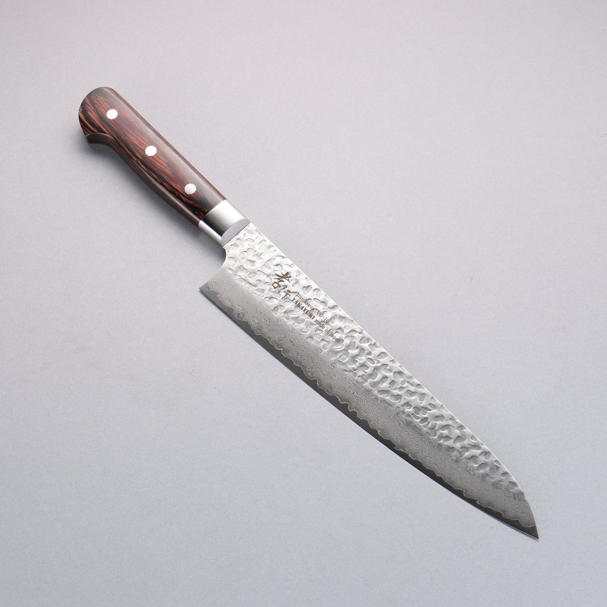 一文字 鴉 VG10黒染ダマスカス 切付牛刀 240mm
