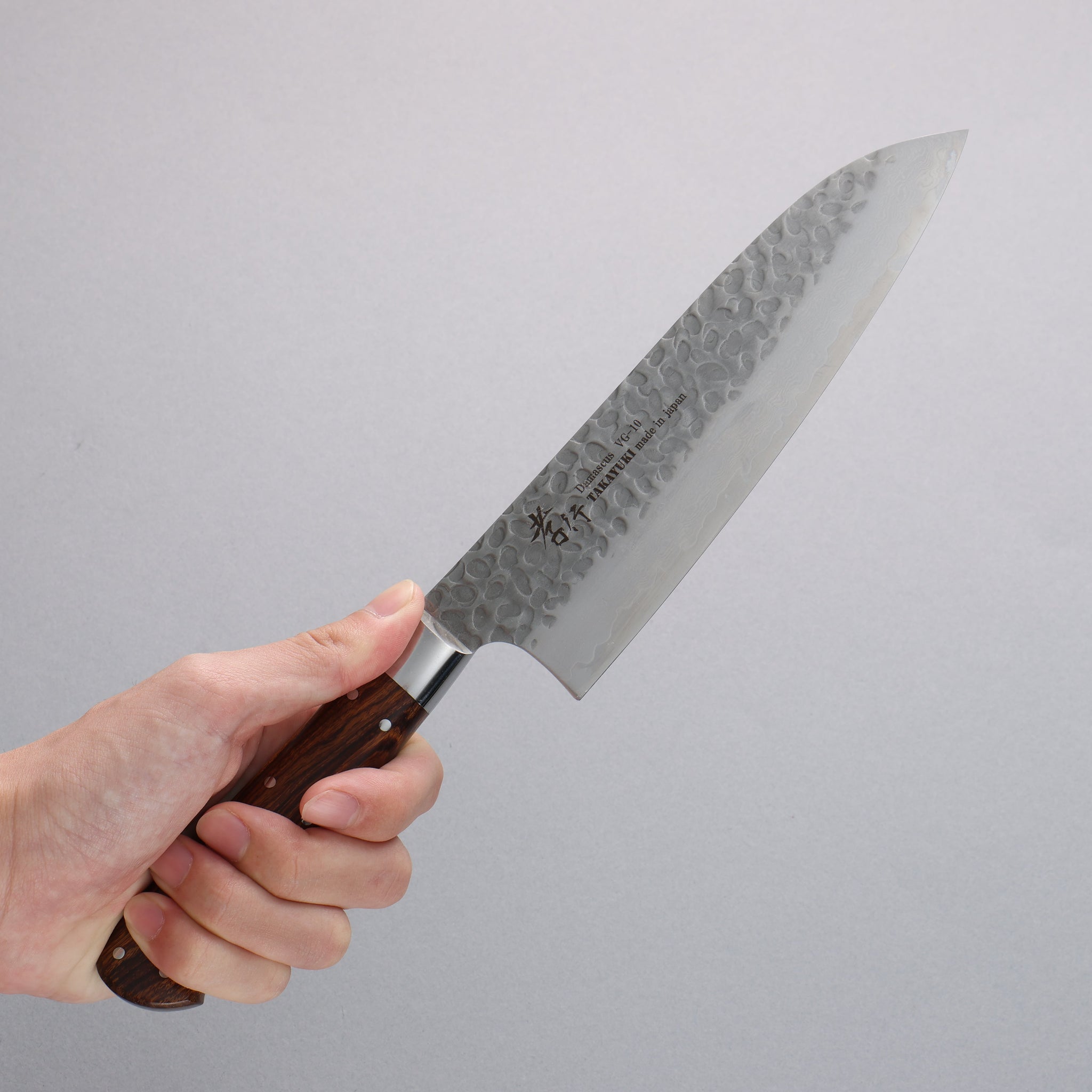堺 孝行 VG10 33層 ダマスカス 三徳包丁 180mm デザートアイアンウッド（杉原モデル）柄 - 清助刃物
