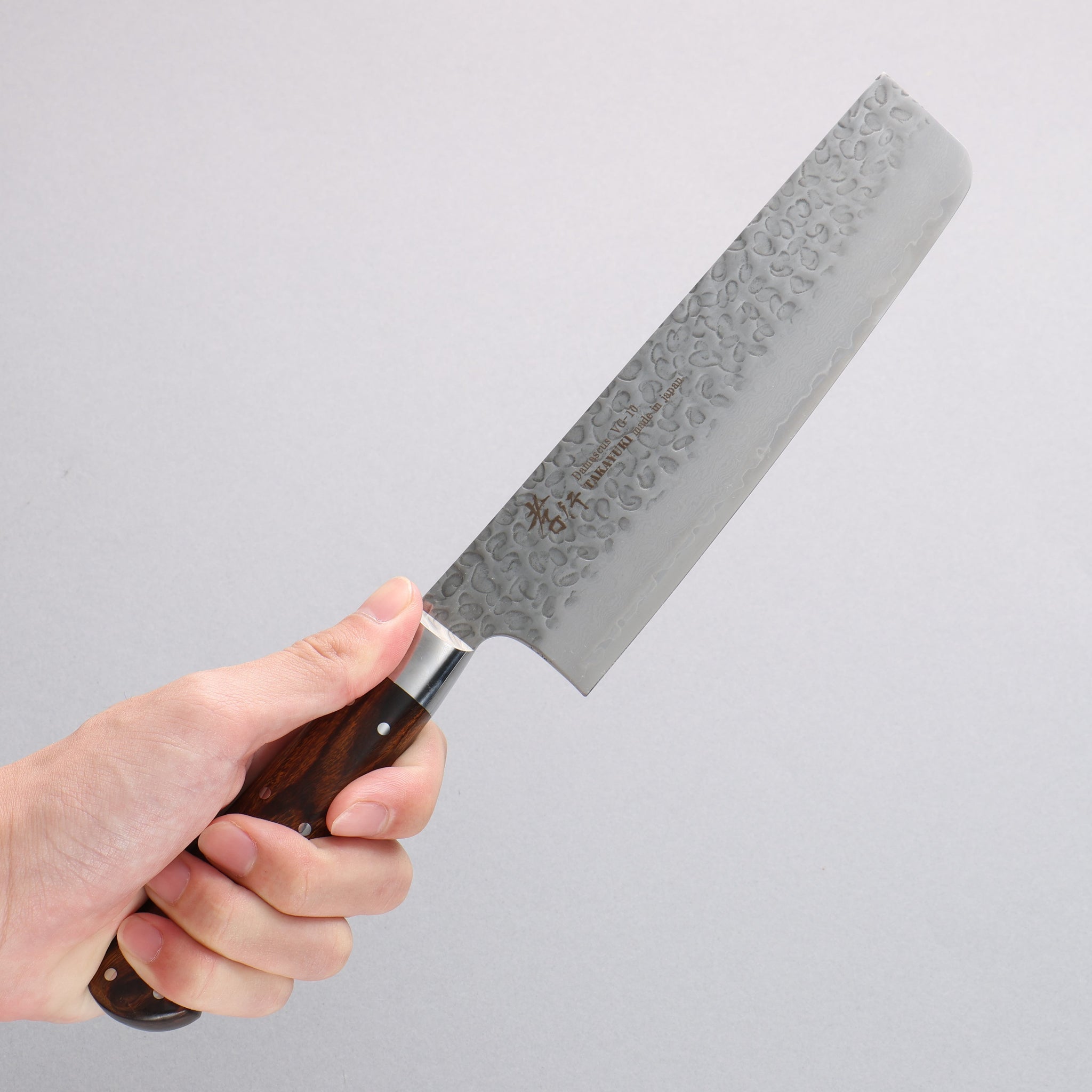 堺 孝行 VG10 33層 ダマスカス 菜切包丁 160mm デザートアイアンウッド（杉原モデル）柄 - 清助刃物