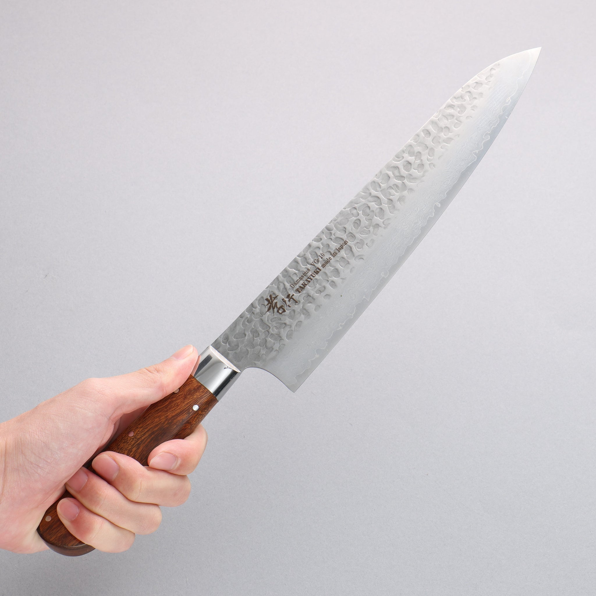 堺 孝行 VG10 33層 ダマスカス 牛刀包丁 240mm デザートアイアンウッド（杉原モデル）柄 - 清助刃物
