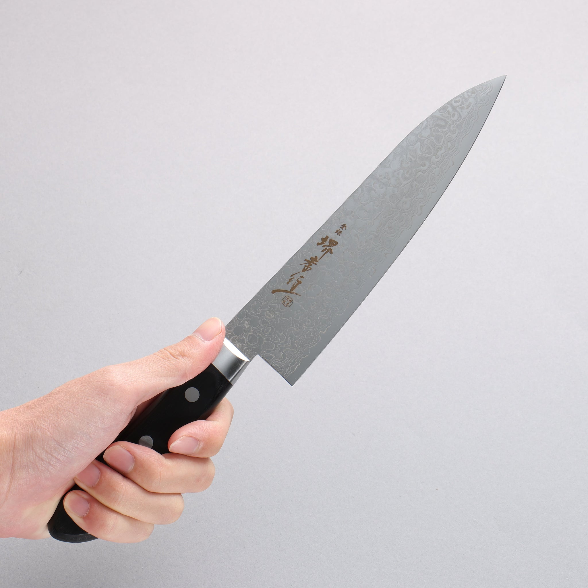 堺 孝行 AUS10 45層 鏡面仕上げ ダマスカス 牛刀包丁 180mm - 清助刃物