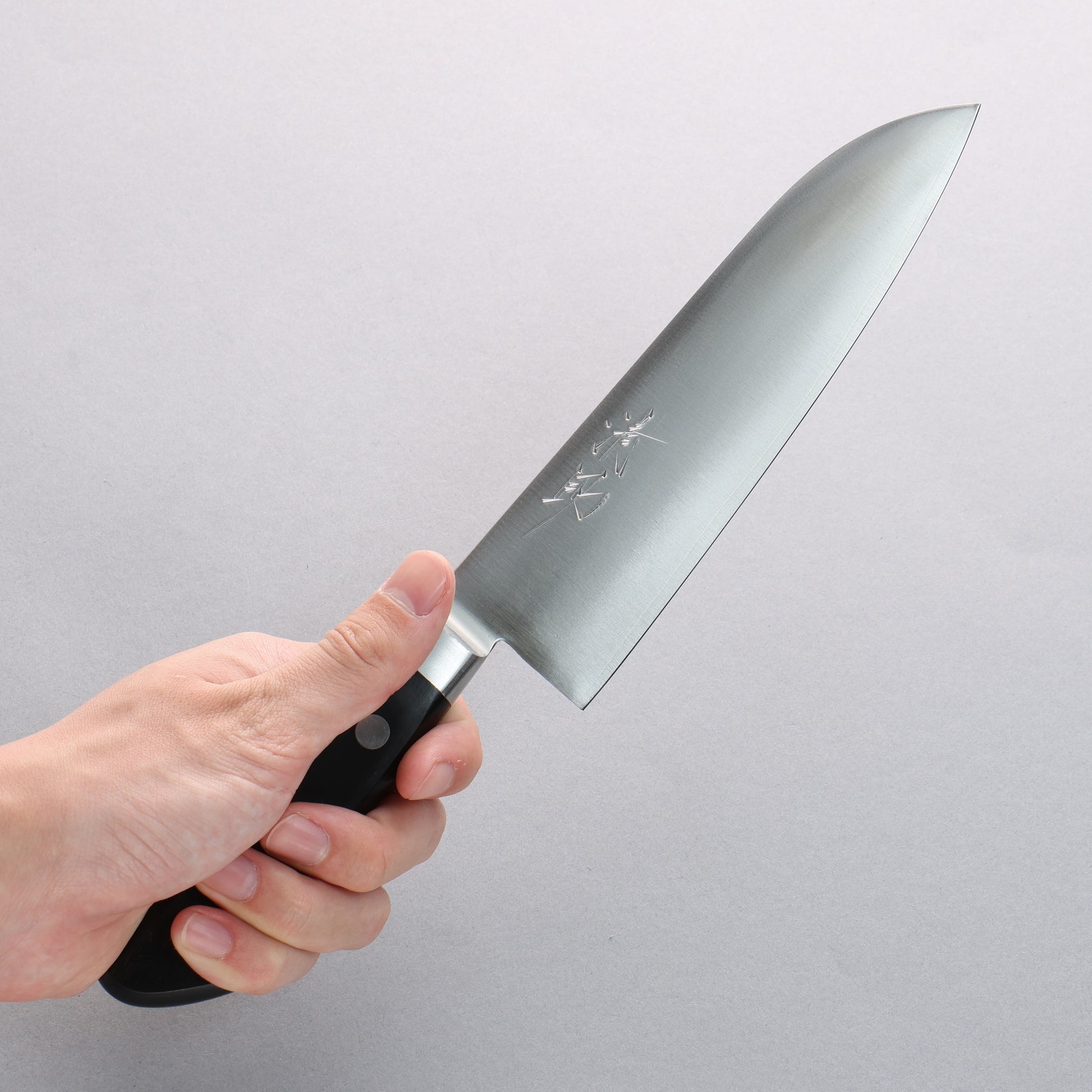 清助 V金1号 三徳包丁 180mm 黒合板柄 - 清助刃物
