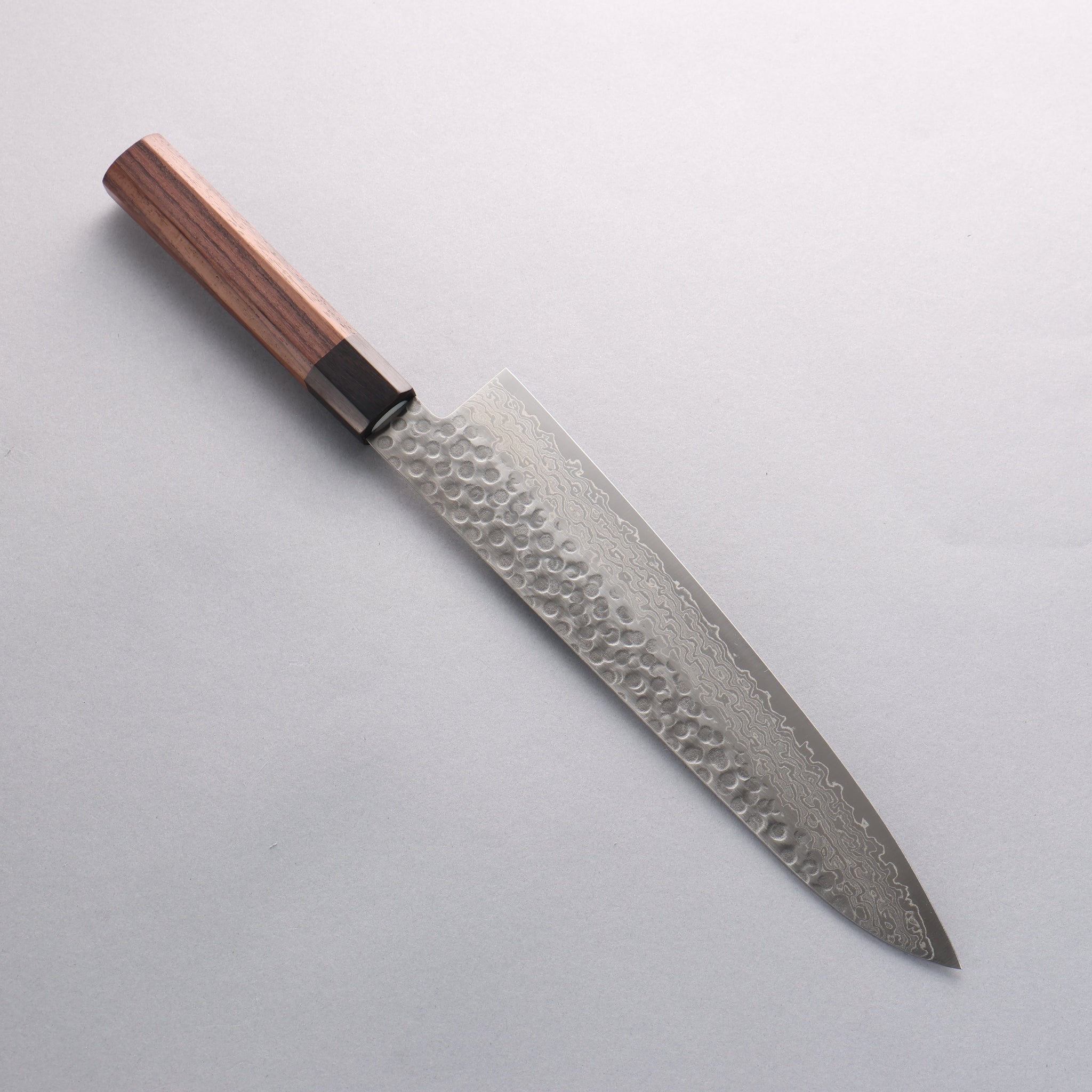 清助 AUS10 45層ダマスカス 牛刀包丁 240mm 紫檀柄 - 清助刃物