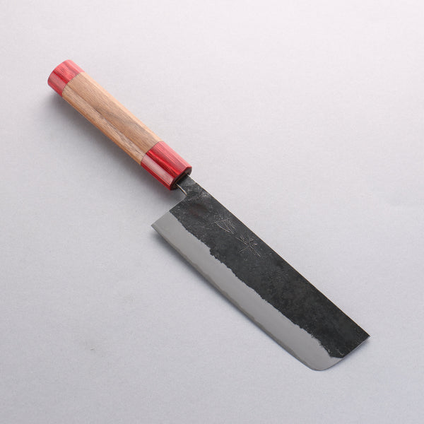 清助 胡桃 青紙 黒打 薄刃包丁 165mm ウォルナット (両側赤口輪)柄