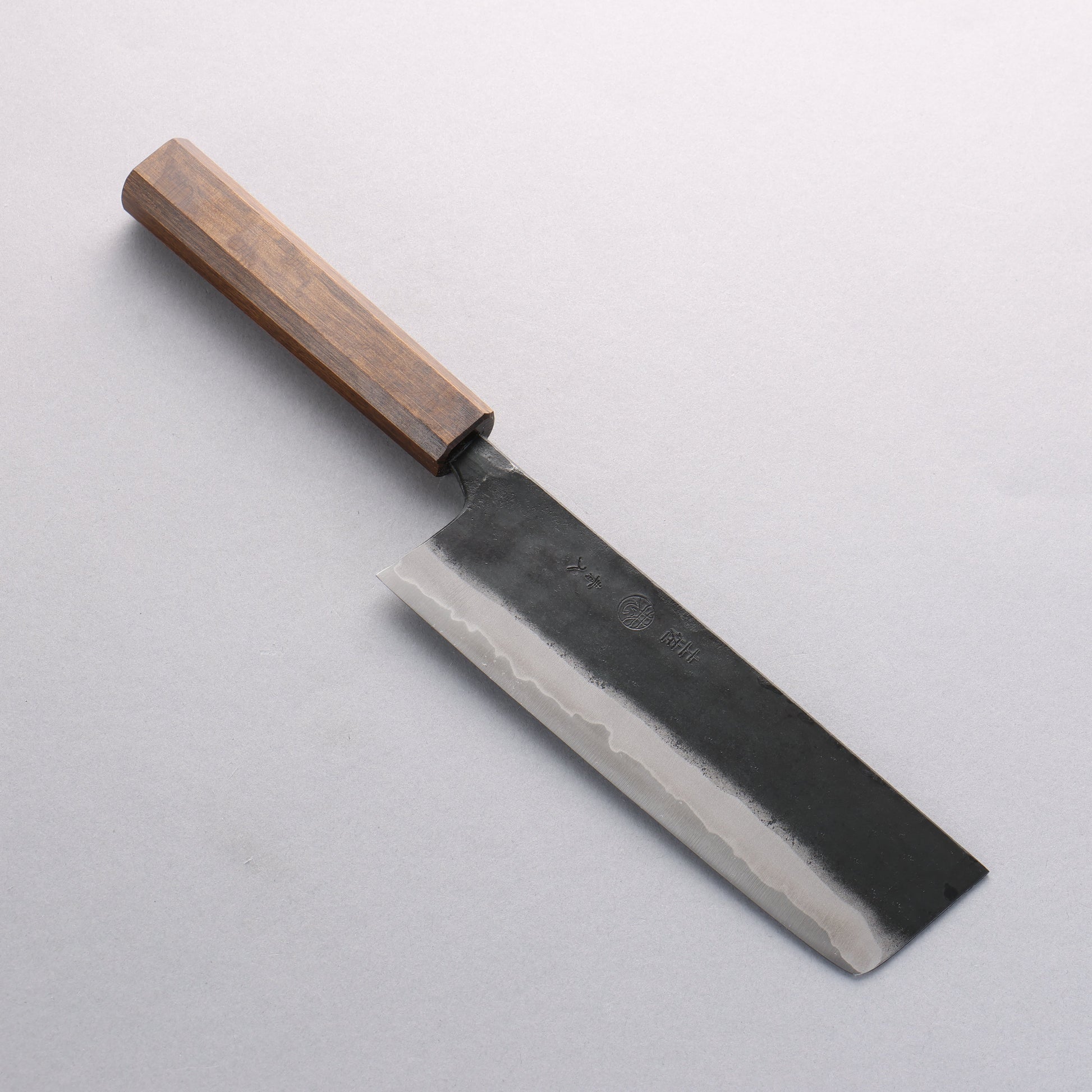 進藤恭平 青紙 黒仕上げ 菜切包丁 170mm 樫漆塗り柄 - 清助刃物