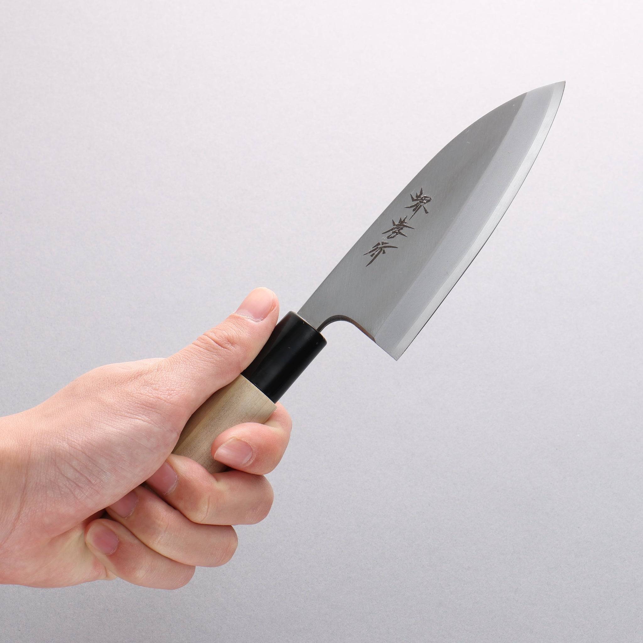 堺 孝行 INOX モリブデン鋼 鯵切り包丁 120mm 朴柄 - 清助刃物