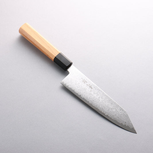 清助 V金10号 ダマスカス 切付三徳包丁 180mm ケヤキ柄 - 清助刃物