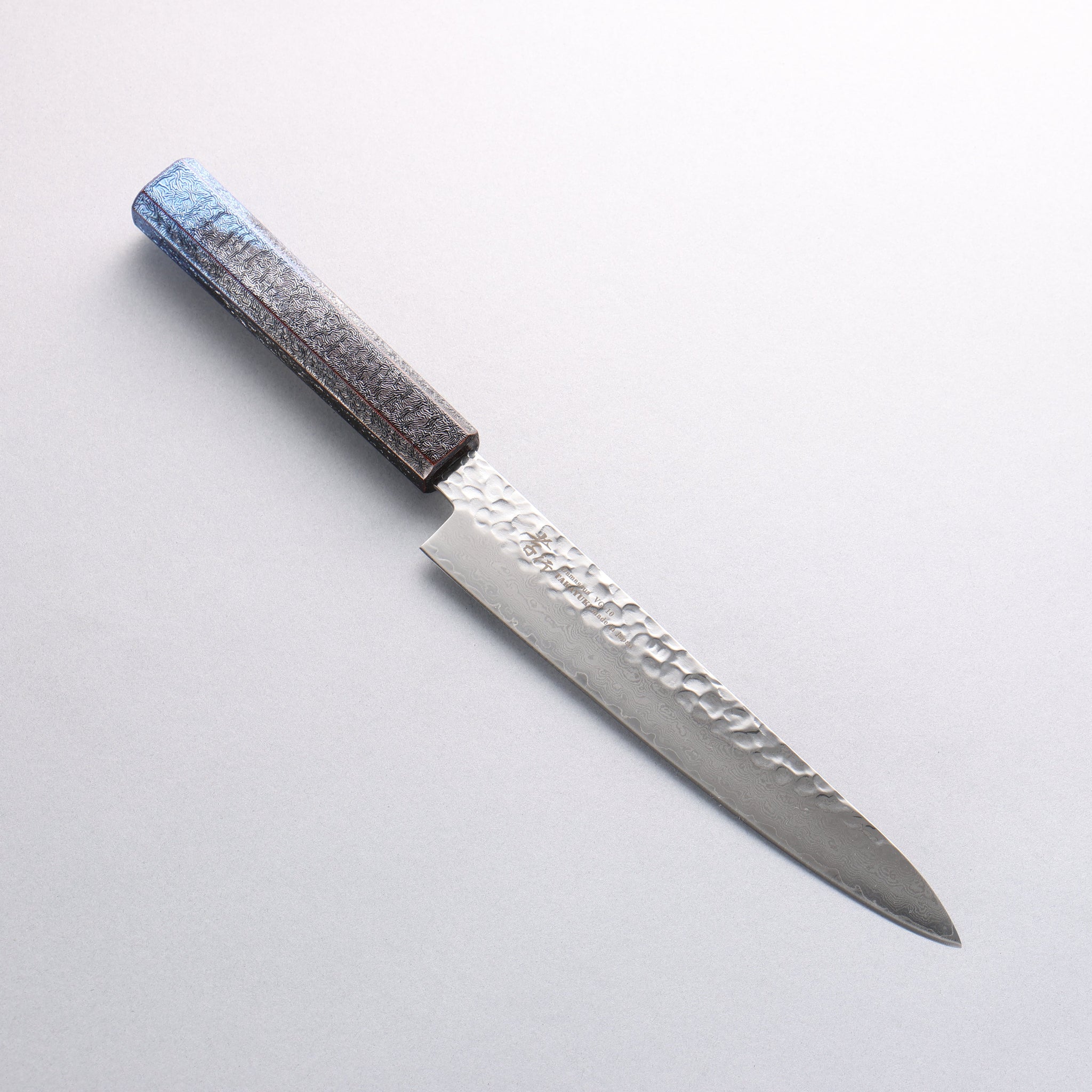堺 孝行 琳凰 VG10 33層 ダマスカス ペティーナイフ 和包丁 180mm 青漆塗り柄 - 清助刃物