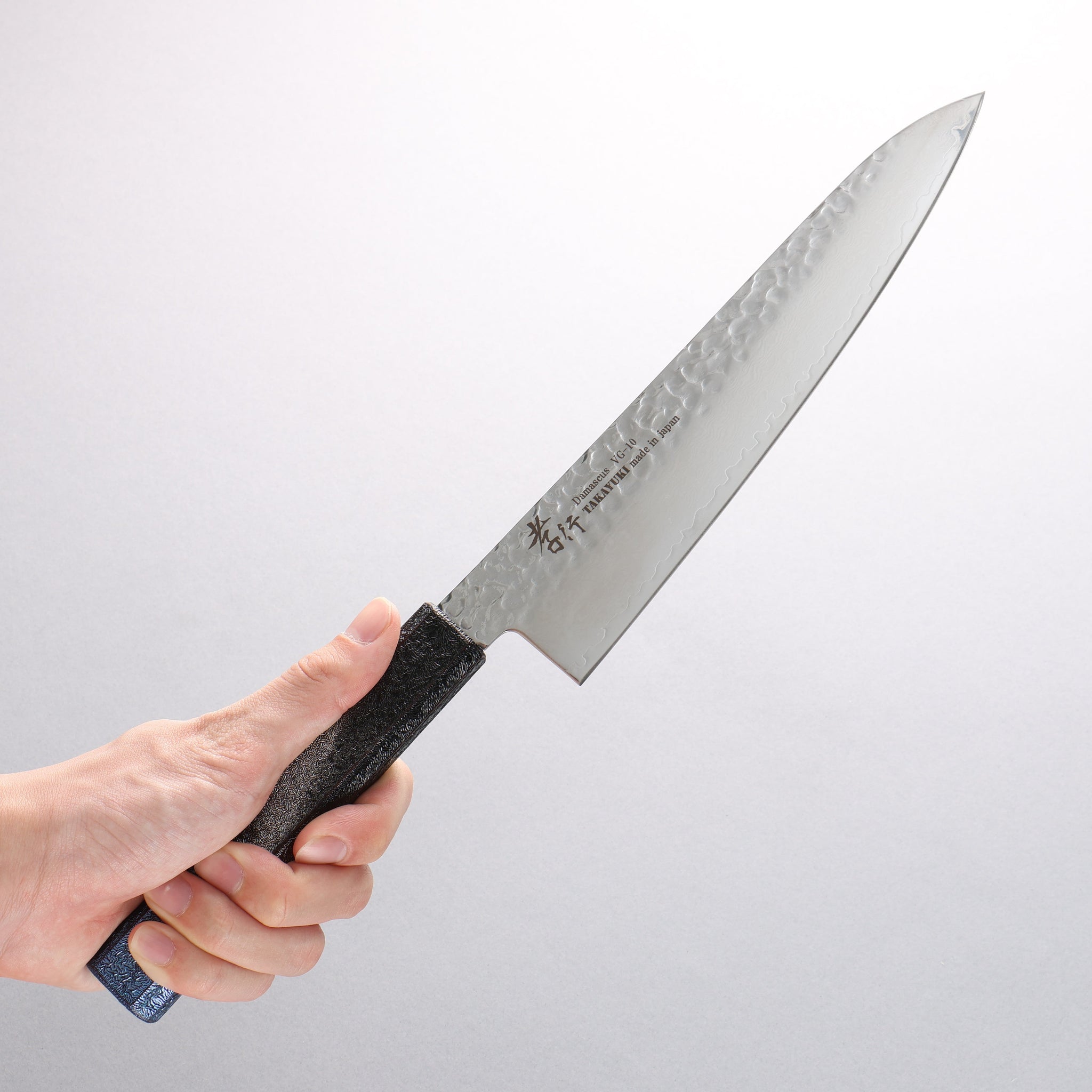 堺 孝行 琳凰 VG10 33層 ダマスカス 牛刀包丁 和包丁 210mm 青漆塗り柄 - 清助刃物
