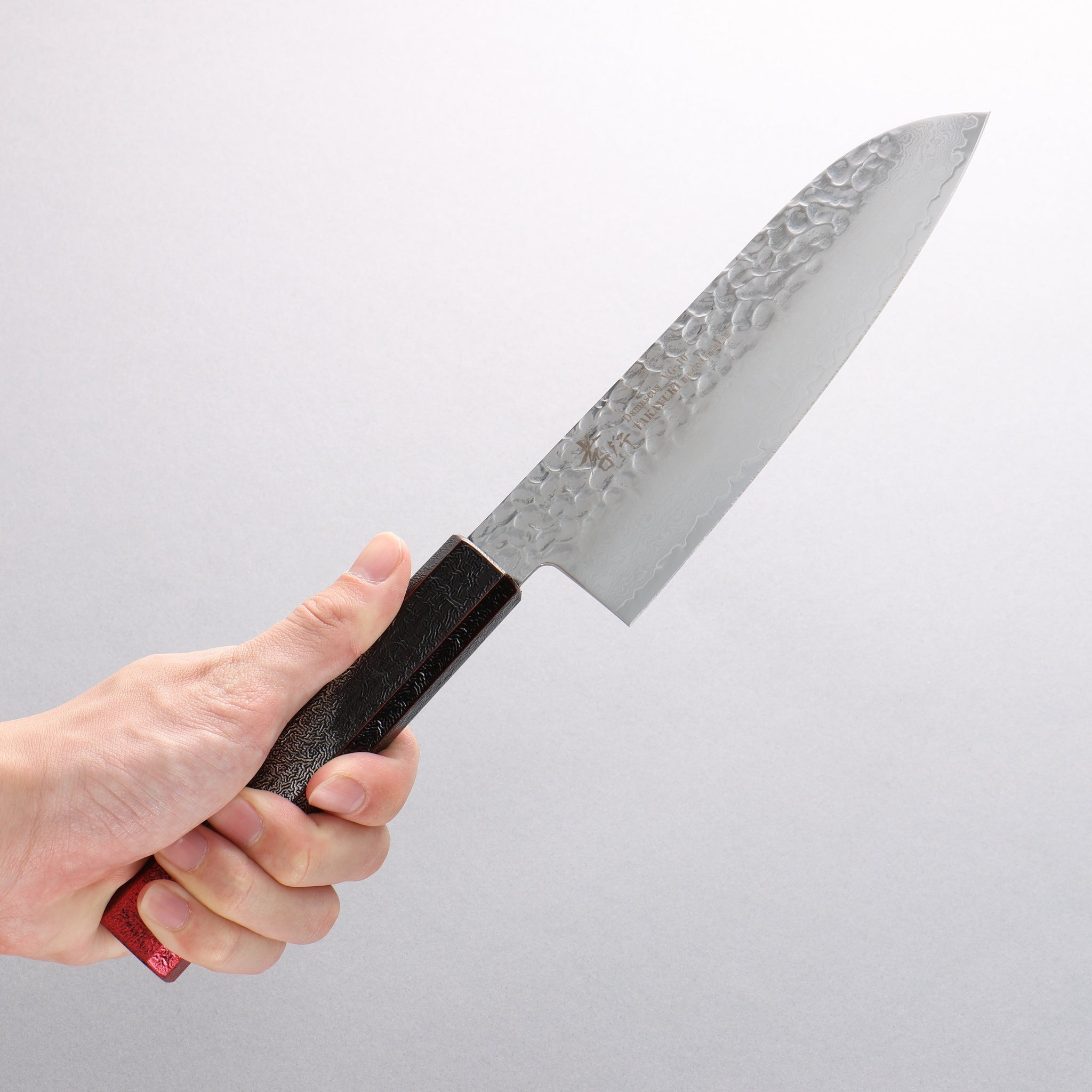 堺 孝行 琳凰 VG10 33層 ダマスカス 三徳包丁 和包丁 170mm 赤漆塗り柄 - 清助刃物