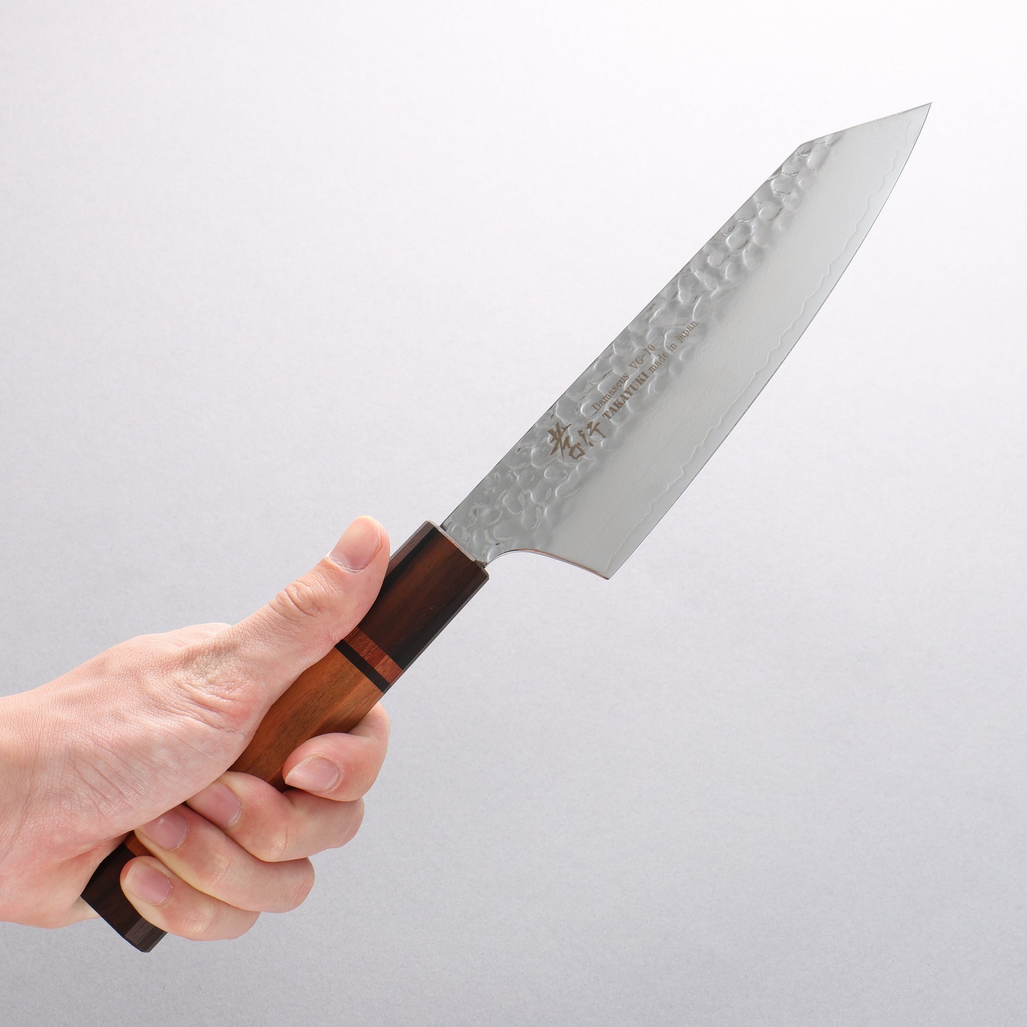 堺 孝行 VG10 33層 ダマスカス 剣型三徳包丁 和包丁 160mm 山桜 (十二角)柄 - 清助刃物