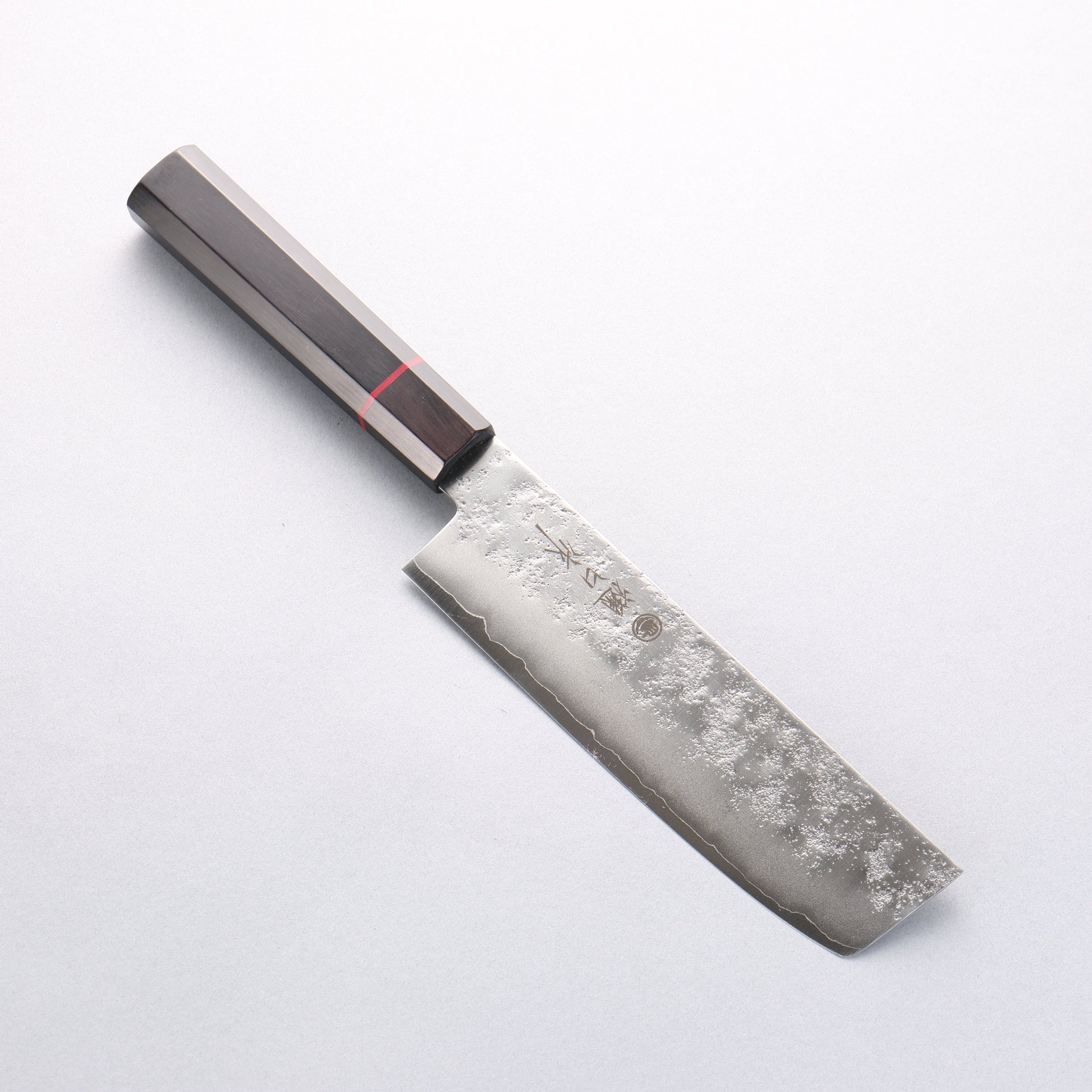 樋口 銀三鋼 梨地 薄刃包丁 165mm 黒合板柄 - 清助刃物