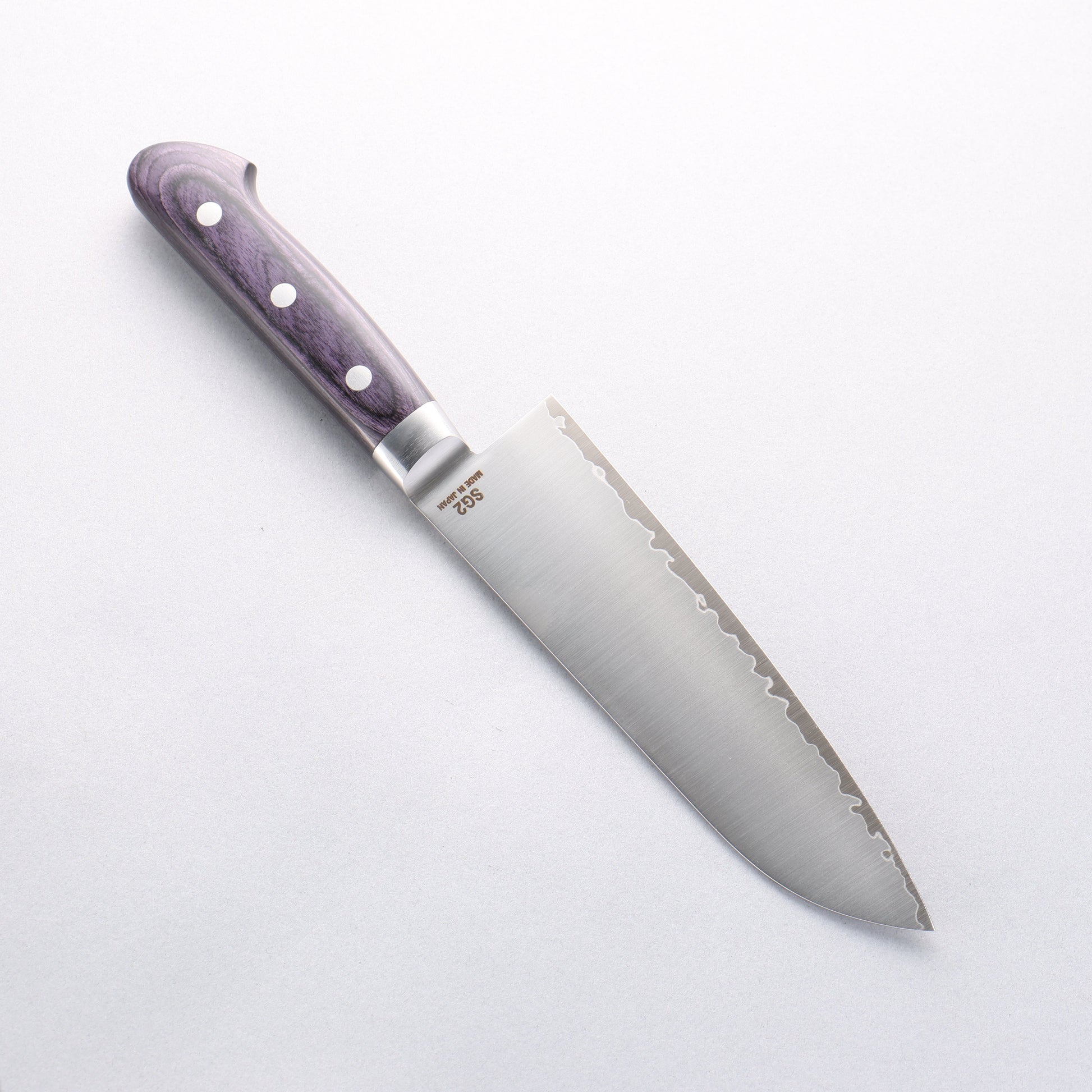 樋口 SG2 三徳包丁 180mm 合板 (紺色)柄 - 清助刃物