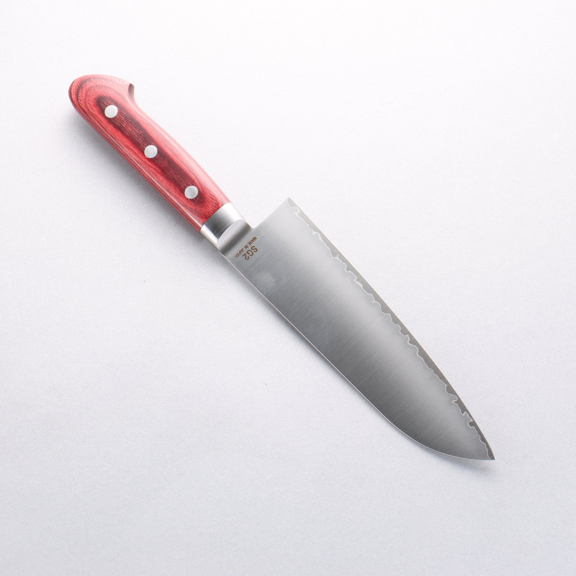 樋口 SG2 三徳包丁 180mm 赤合板柄 - 清助刃物