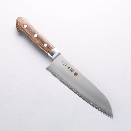 樋口 SG2 三徳包丁 180mm 茶合板柄 - 清助刃物