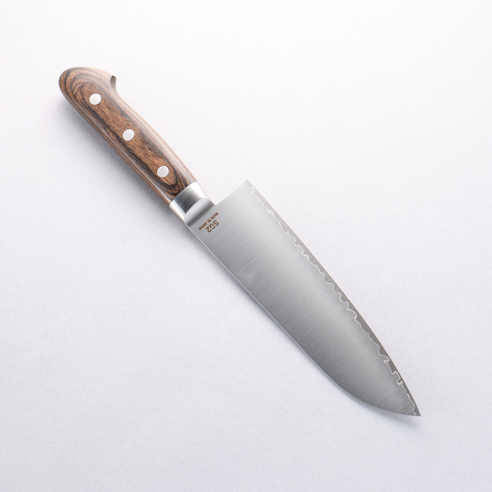 樋口 SG2 三徳包丁 180mm 茶合板柄 - 清助刃物