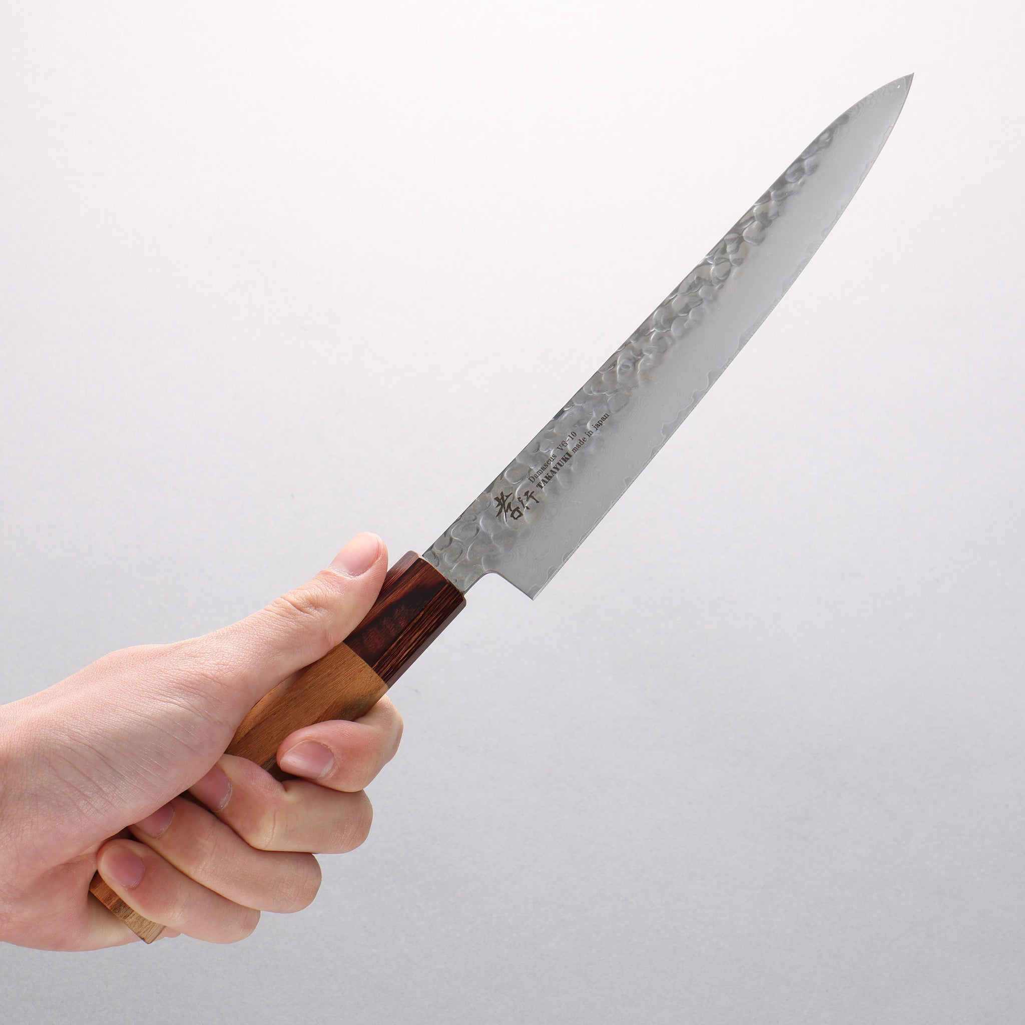 堺 孝行 V金10号 33層ダマスカス ペティーナイフ 180mm ケヤキ柄 - 清助刃物