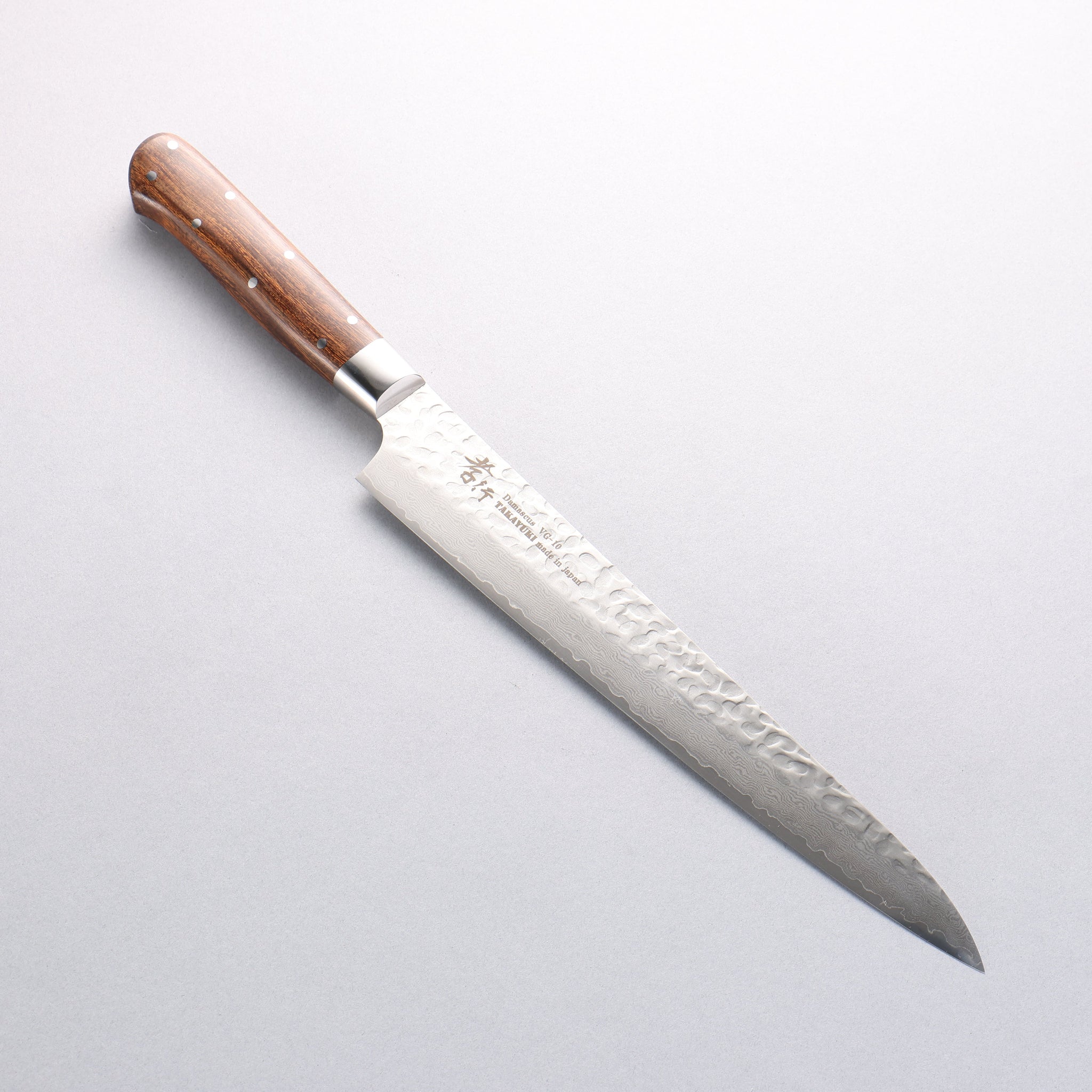 堺 孝行 VG10 33層 ダマスカス 筋引包丁 240mm デザートアイアンウッド（杉原モデル）柄 - 清助刃物
