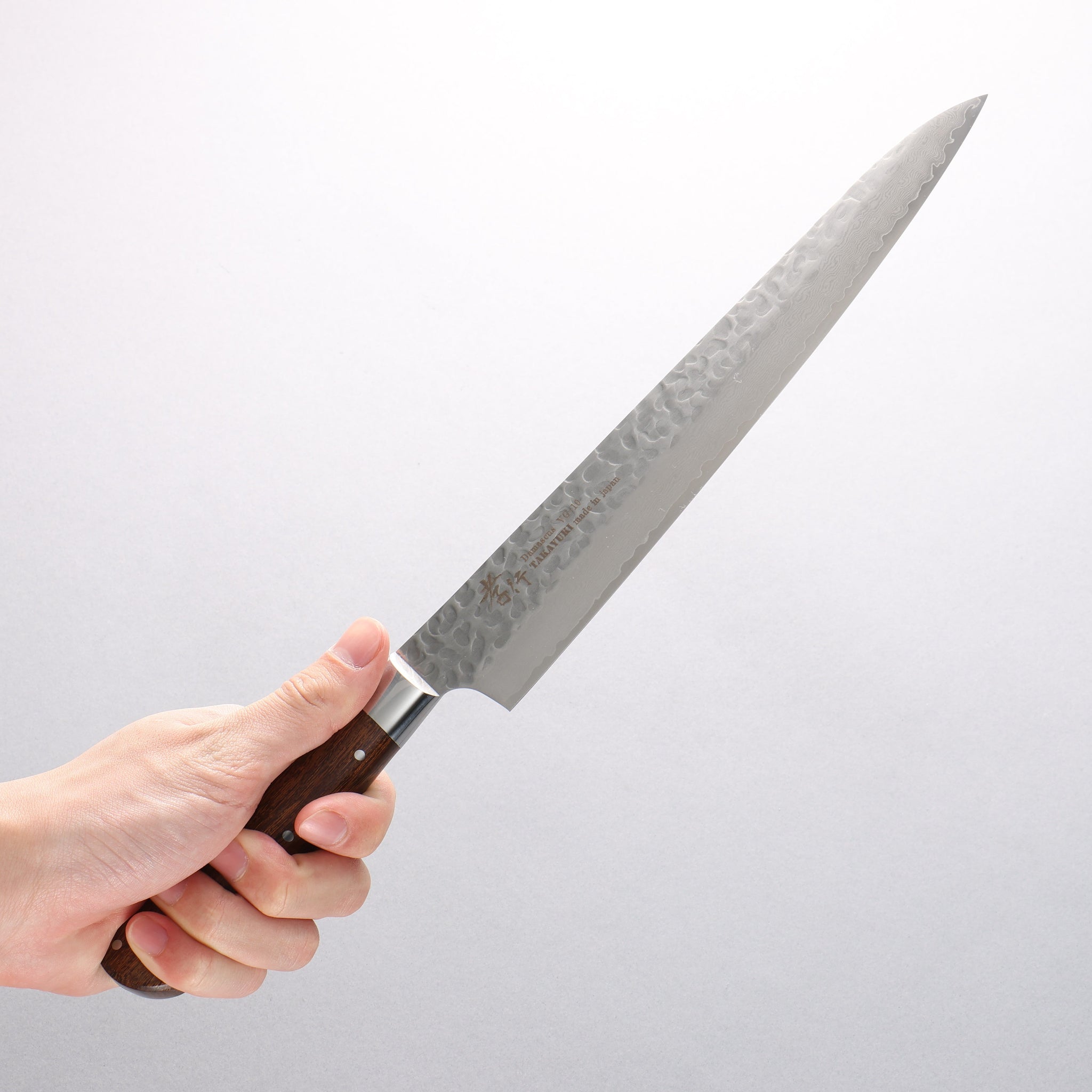 堺 孝行 VG10 33層 ダマスカス 筋引包丁 240mm デザートアイアンウッド（杉原モデル）柄 - 清助刃物