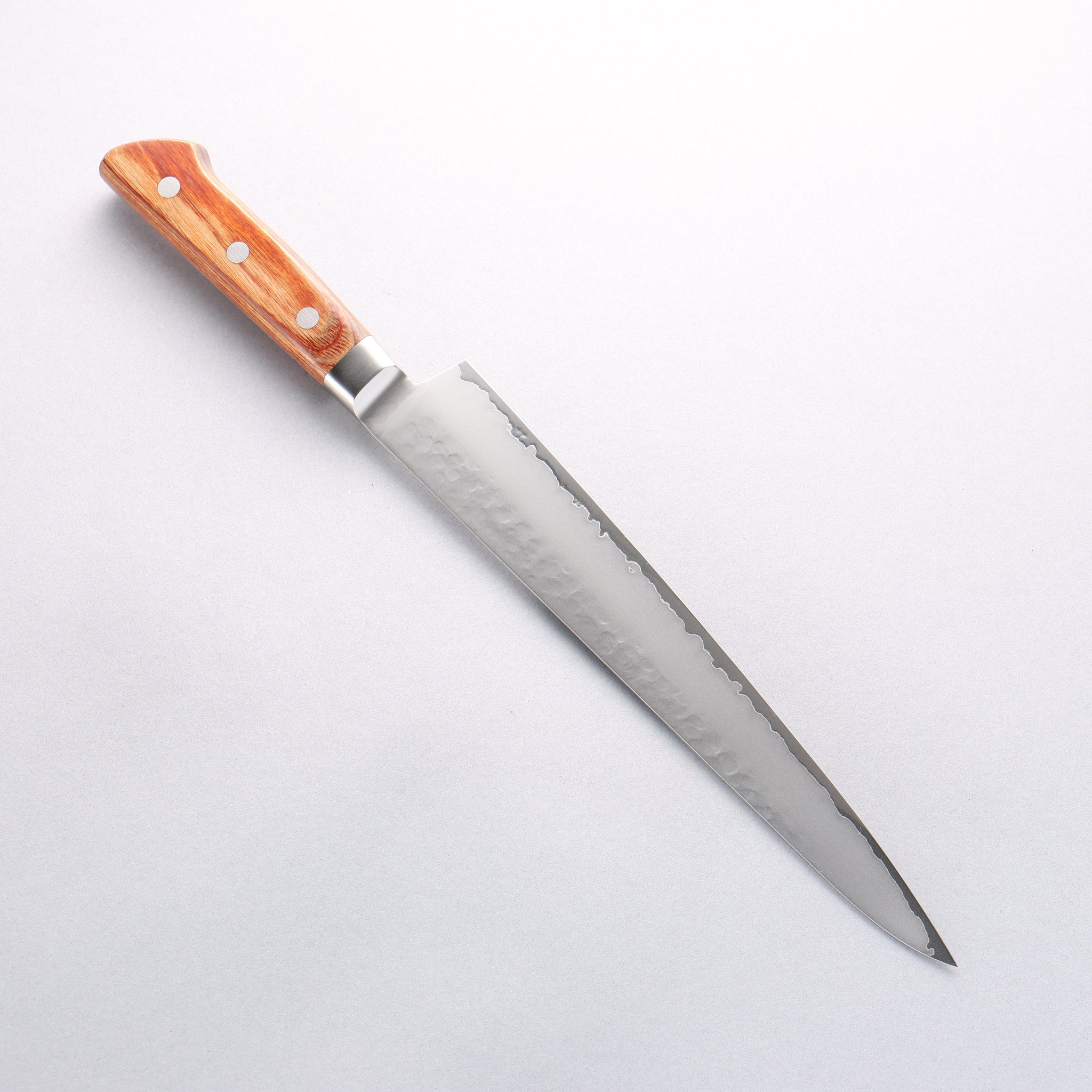 堺 孝行 V金5号 鎚目 筋引包丁 240mm 茶合板柄 - 清助刃物