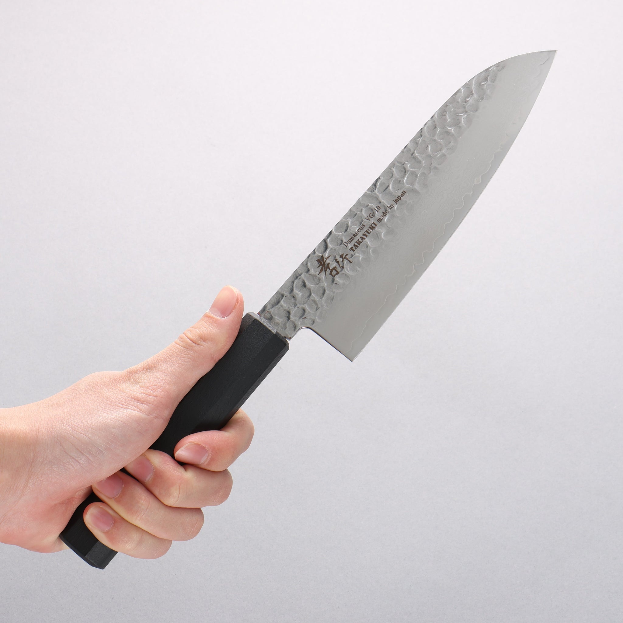 堺 孝行 なないろ VG10 33層 三徳包丁 180mm ABS樹脂(乾漆墨黒)柄 - 清助刃物