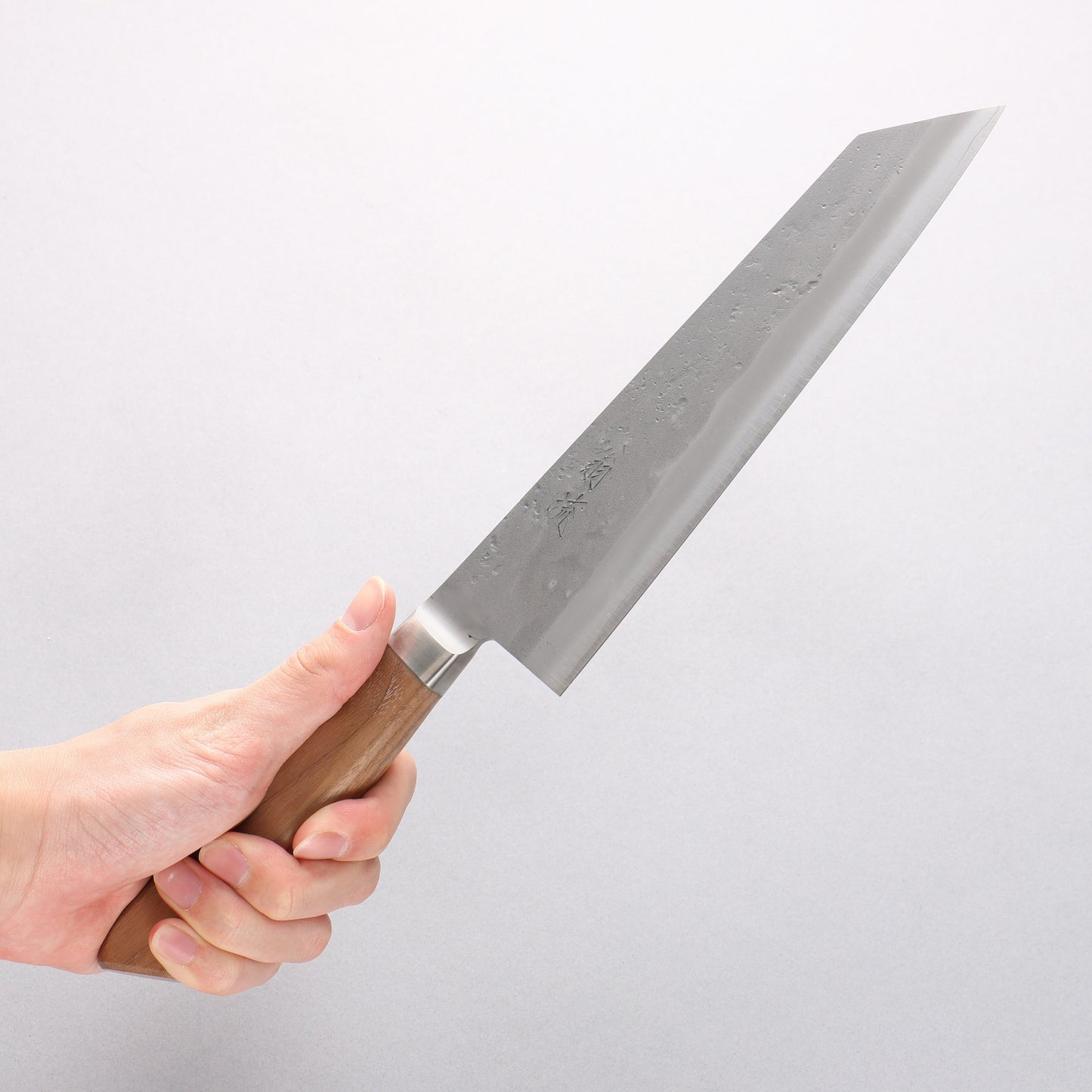 翁流 SLD鋼 梨地 切付牛刀包丁 210mm ウォルナット柄 - 清助刃物