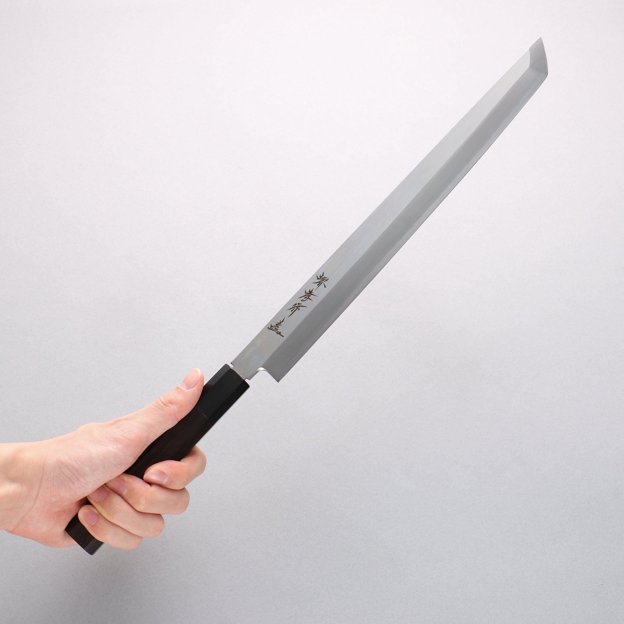 堺 孝行 銀三鋼 先丸蛸引包丁 黒檀柄 - 清助刃物