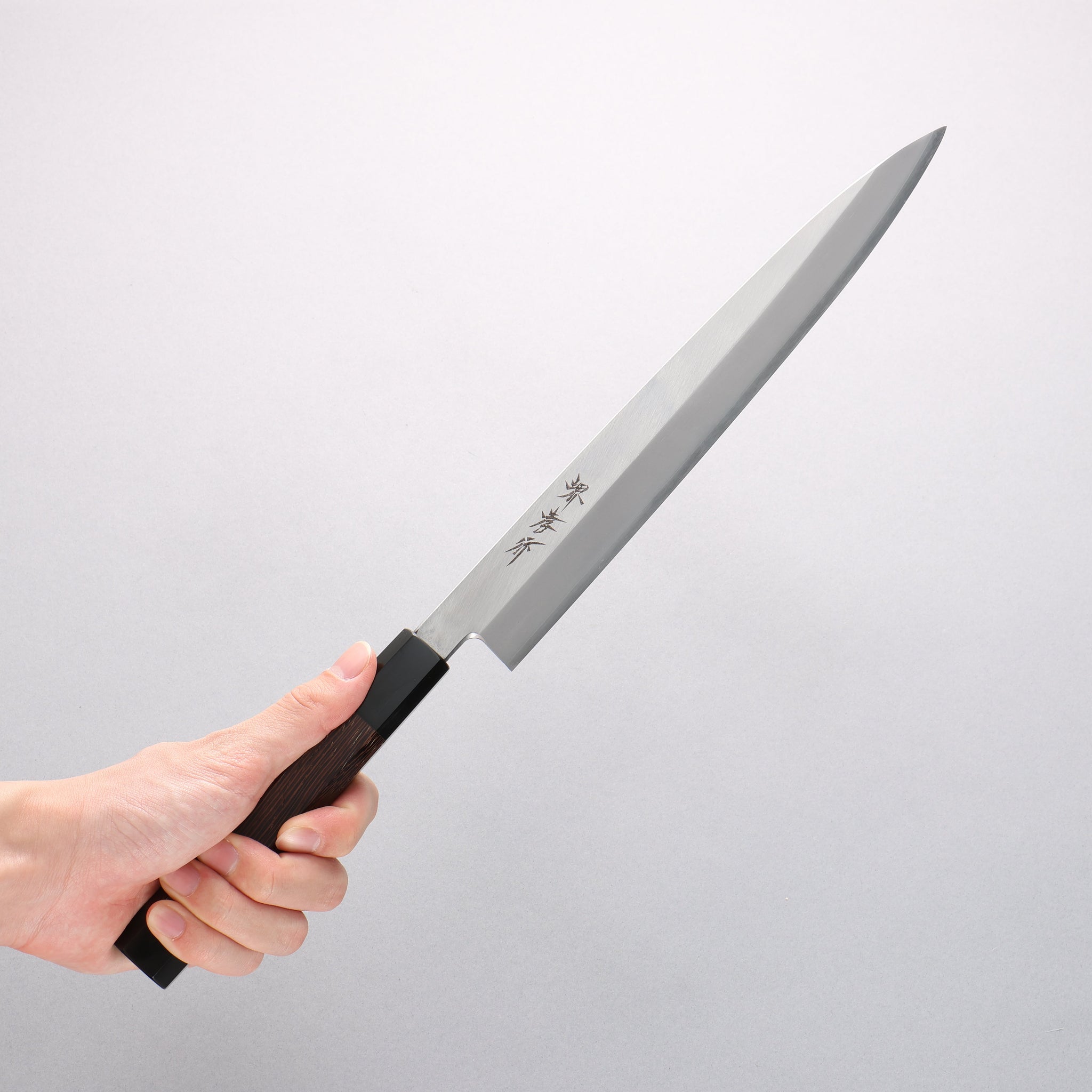 堺 孝行 モリブデン鋼（MOL） 柳刃包丁 ウェンジ(両側水牛リング付き）柄 - 清助刃物