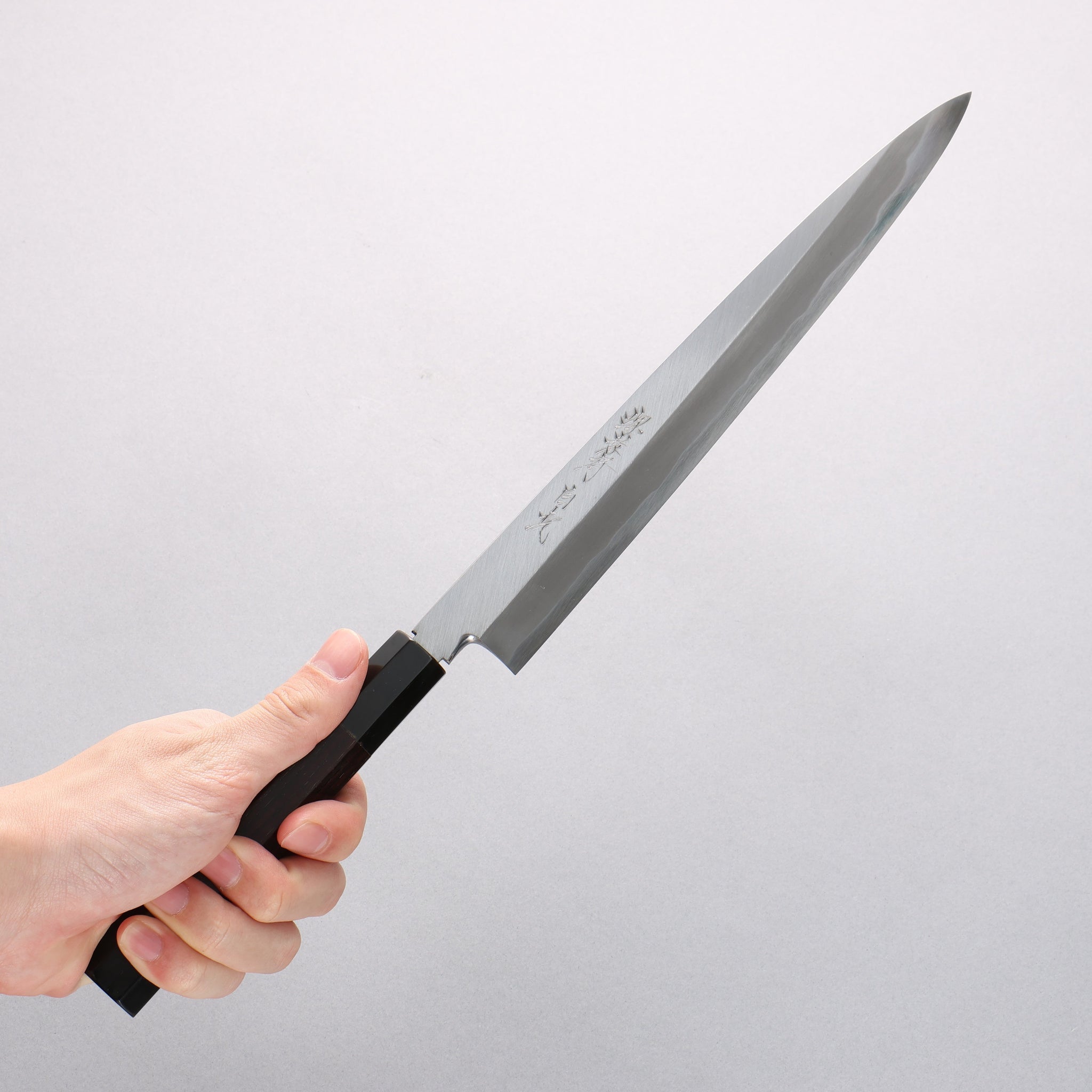 堺 孝行 白虎 白一鋼 柳刃包丁 黒檀柄 - 清助刃物