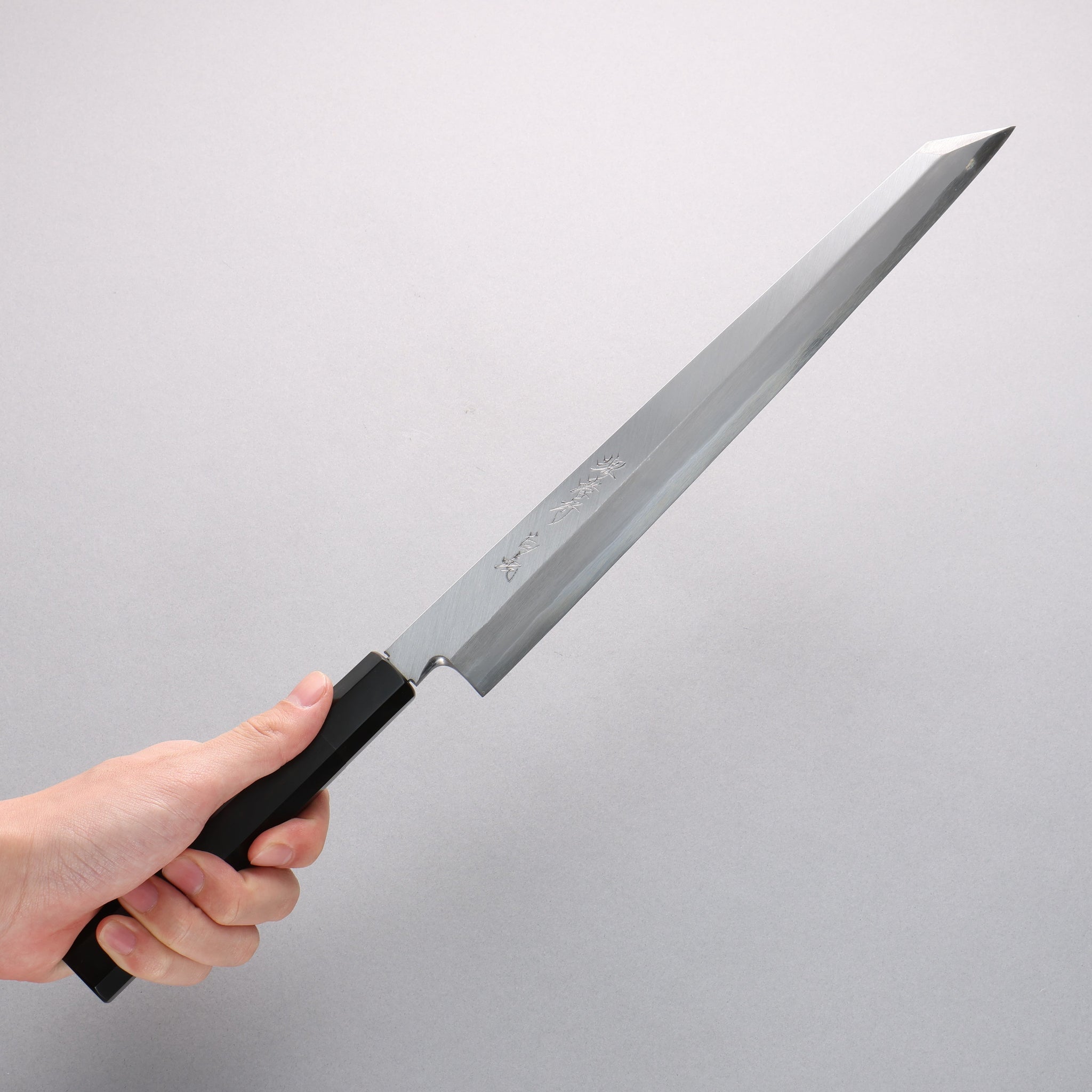 堺 孝行 白虎 白一鋼 切付柳刃包丁 300mm 黒檀柄 鞘付き - 清助刃物