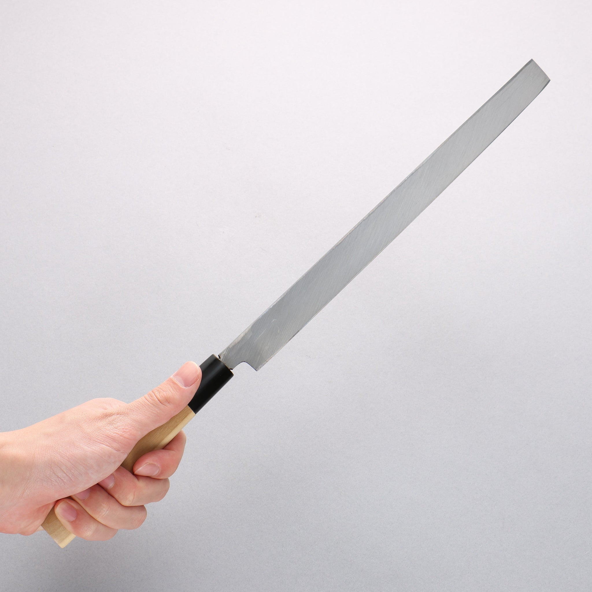 堺 孝行 【左利き用】 霞研 白鋼 蛸引包丁 朴柄 - 清助刃物