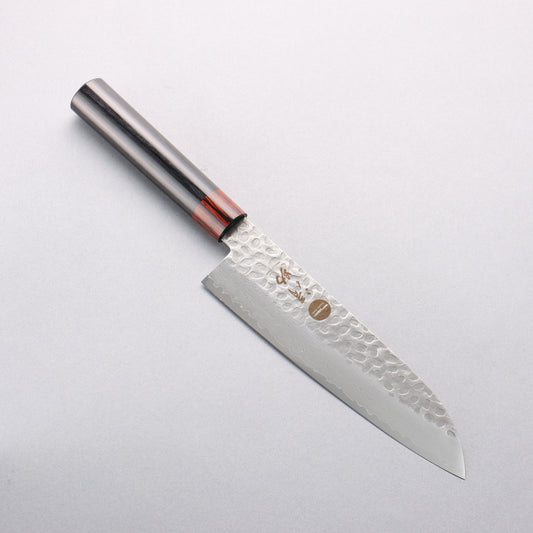 清助 VG10 33層 鎚目 ダマスカス 三徳包丁 180mm 黒合板柄 - 清助刃物