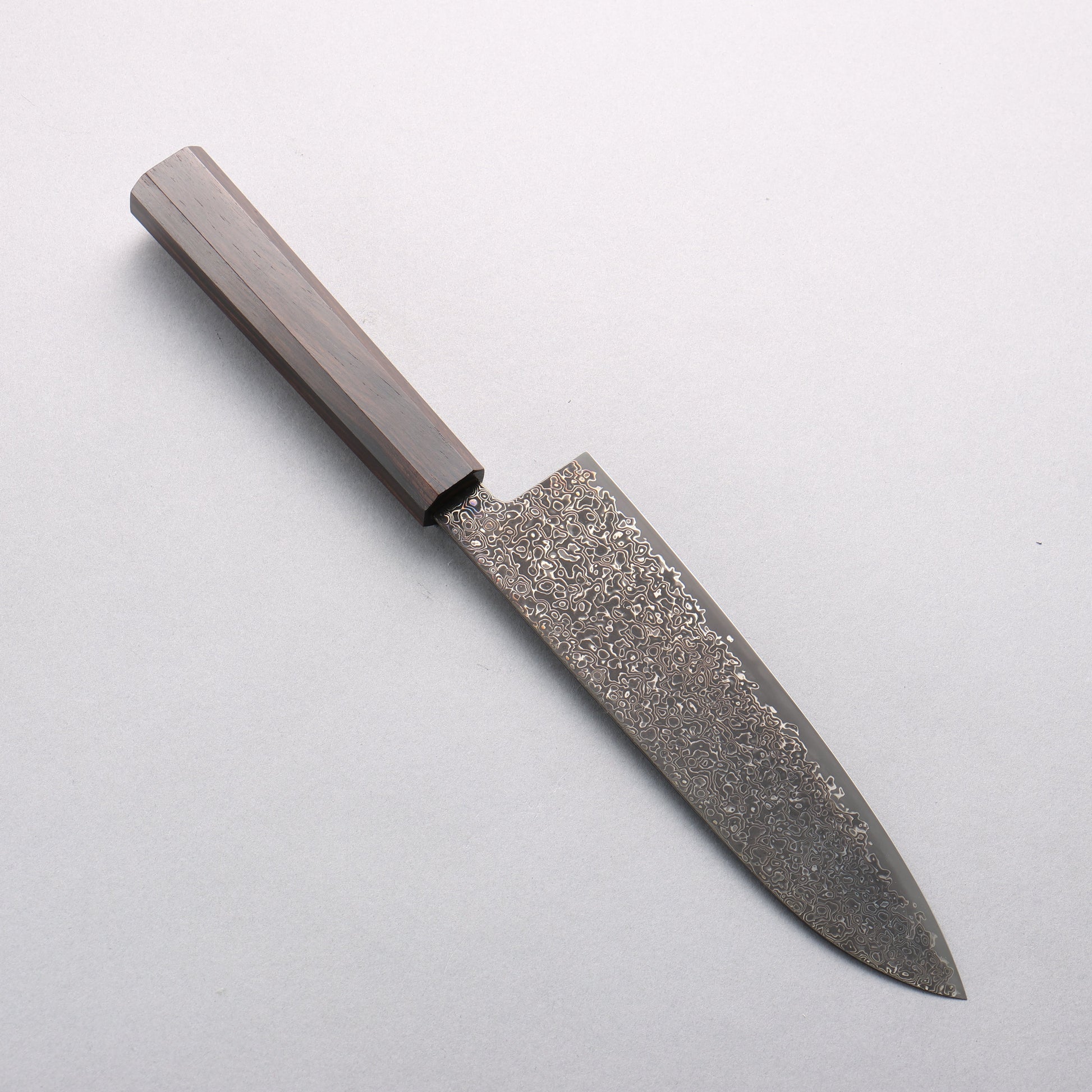 清助 SG2 黒ダマスカス 磨き仕上げ 三徳包丁 180mm 黒檀柄 - 清助刃物
