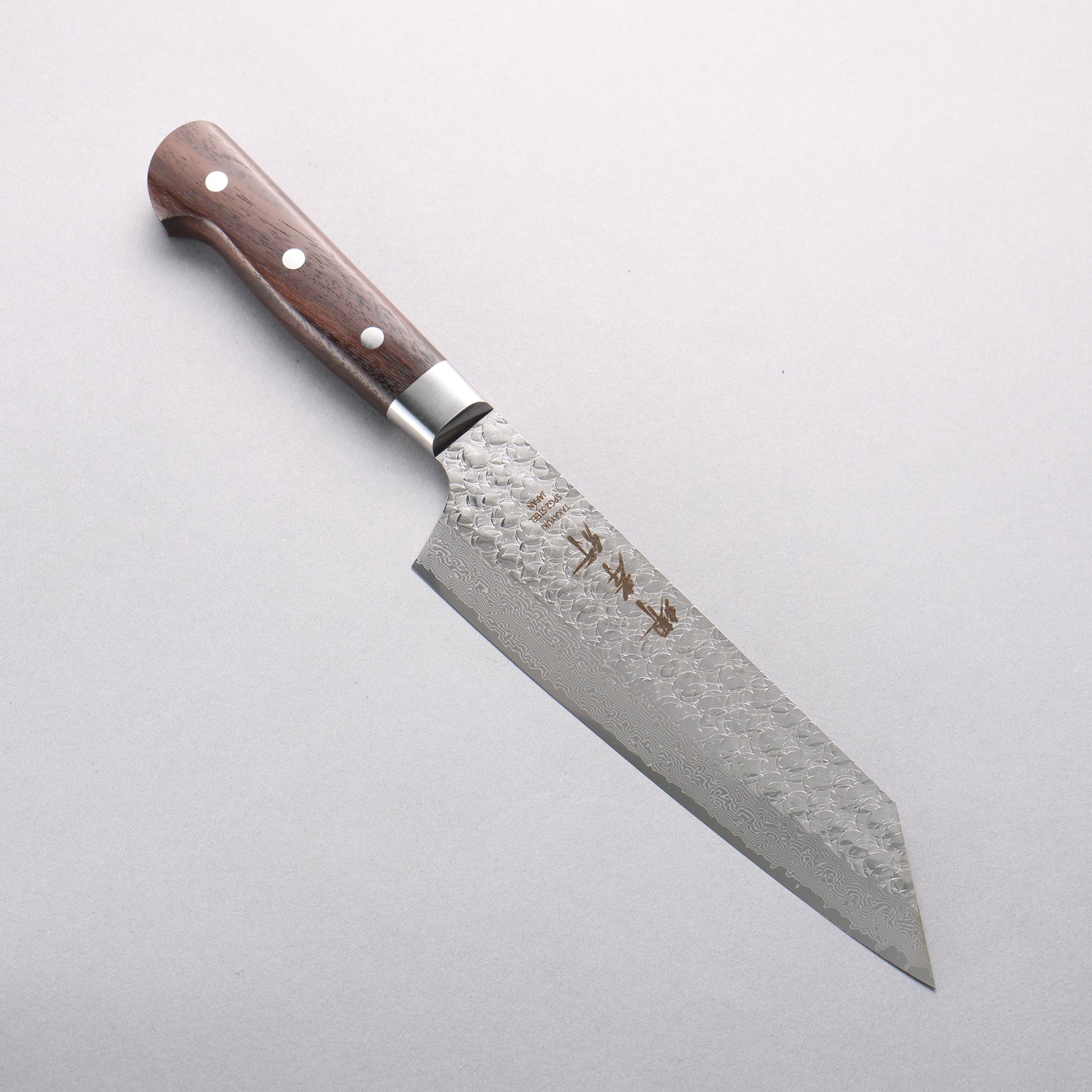 堺 孝行 SG2 鎚目 ダマスカス 磨き仕上げ 剣型牛刀包丁 190mm 紫檀柄 - 清助刃物