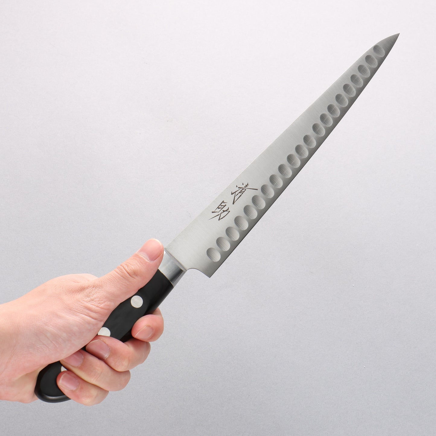 清助 スウェーデン鋼 筋引サーモン 240mm 黒合板柄 - 清助刃物