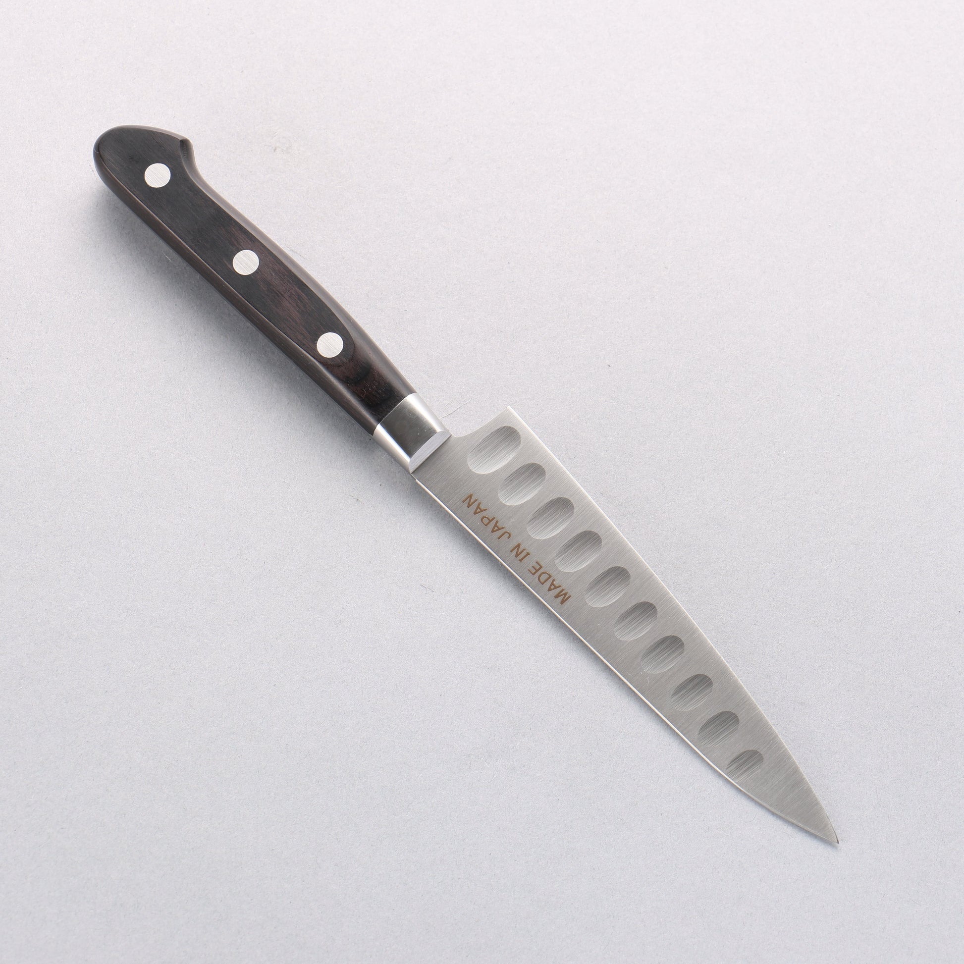 清助 スウェーデン鋼 ペティーサーモン 120mm 黒合板柄 - 清助刃物