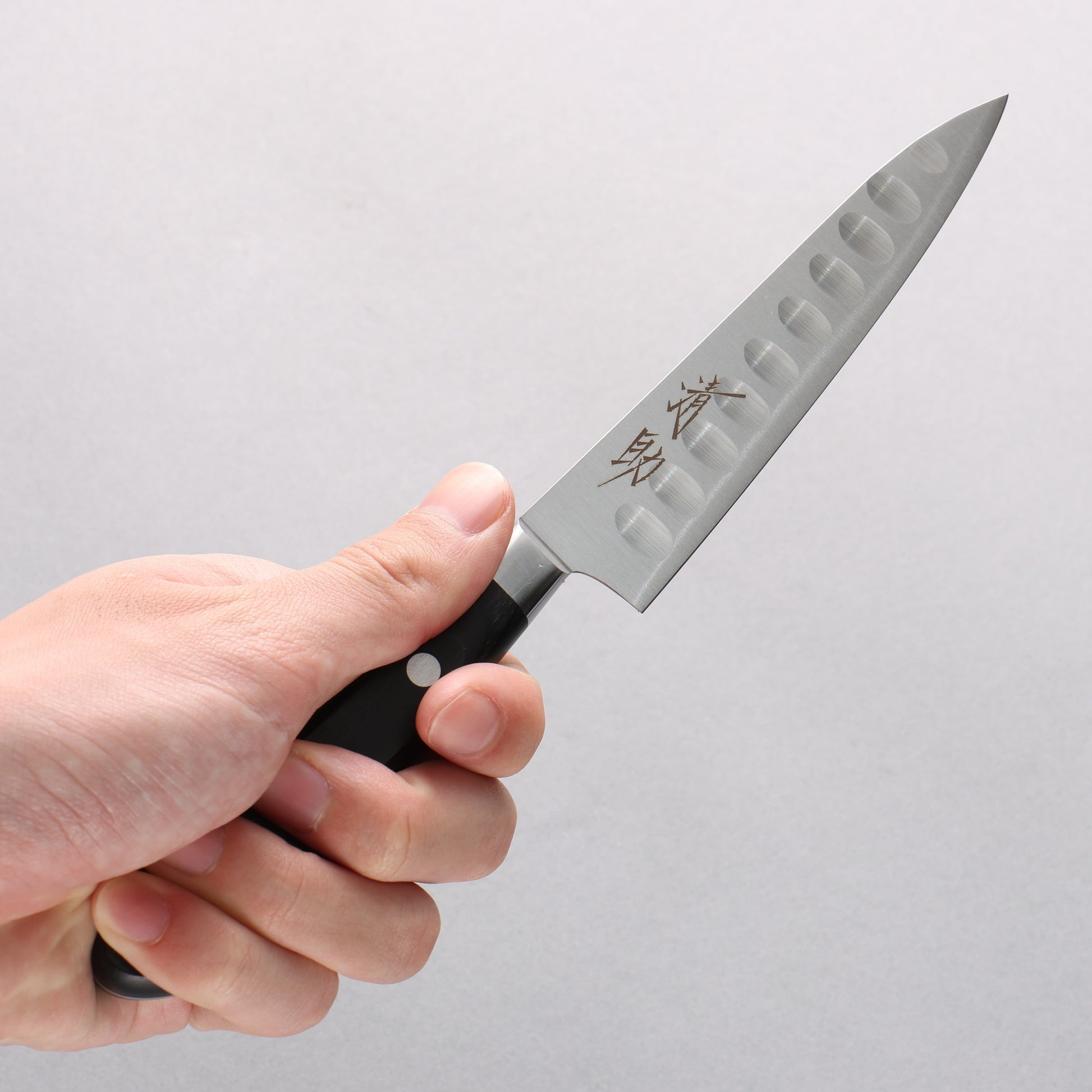 清助 スウェーデン鋼 ペティーサーモン 120mm 黒合板柄 - 清助刃物