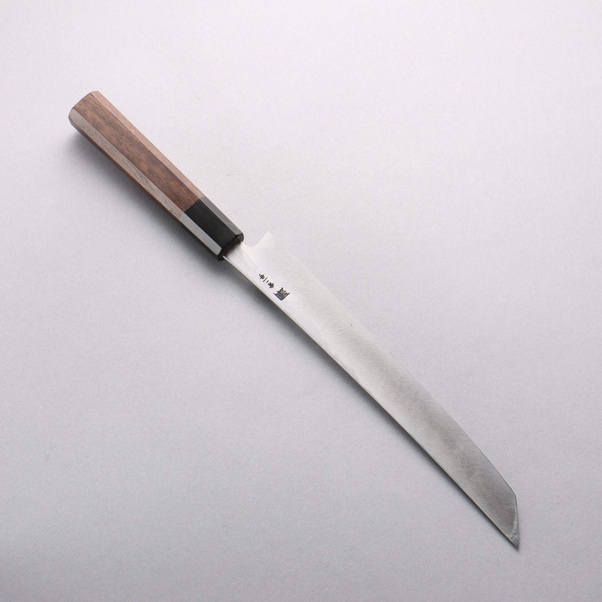田中 誠貴 青ニ鋼 ダマスカス 先丸蛸引包丁 240mm ウォルナット柄 - 清助刃物