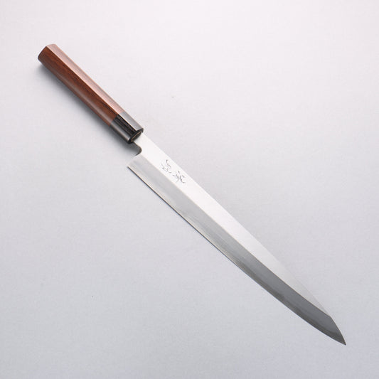 清助 白鋼 霞研 柳刃包丁 300mm 紫檀柄 - 清助刃物