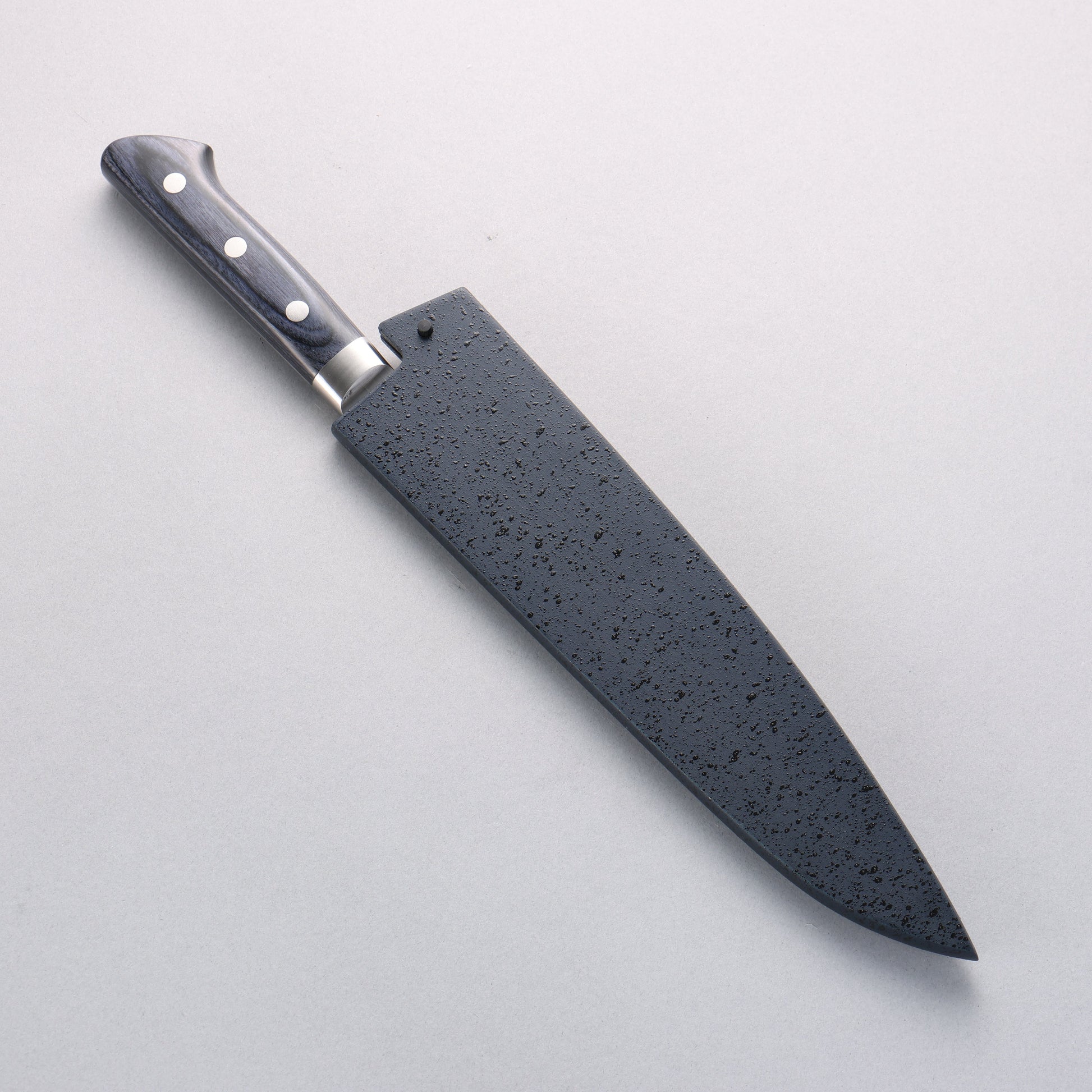 清助 青天 モリブデン鋼（MOL） 牛刀包丁 210mm 合板 (紺色)柄 鞘付き - 清助刃物
