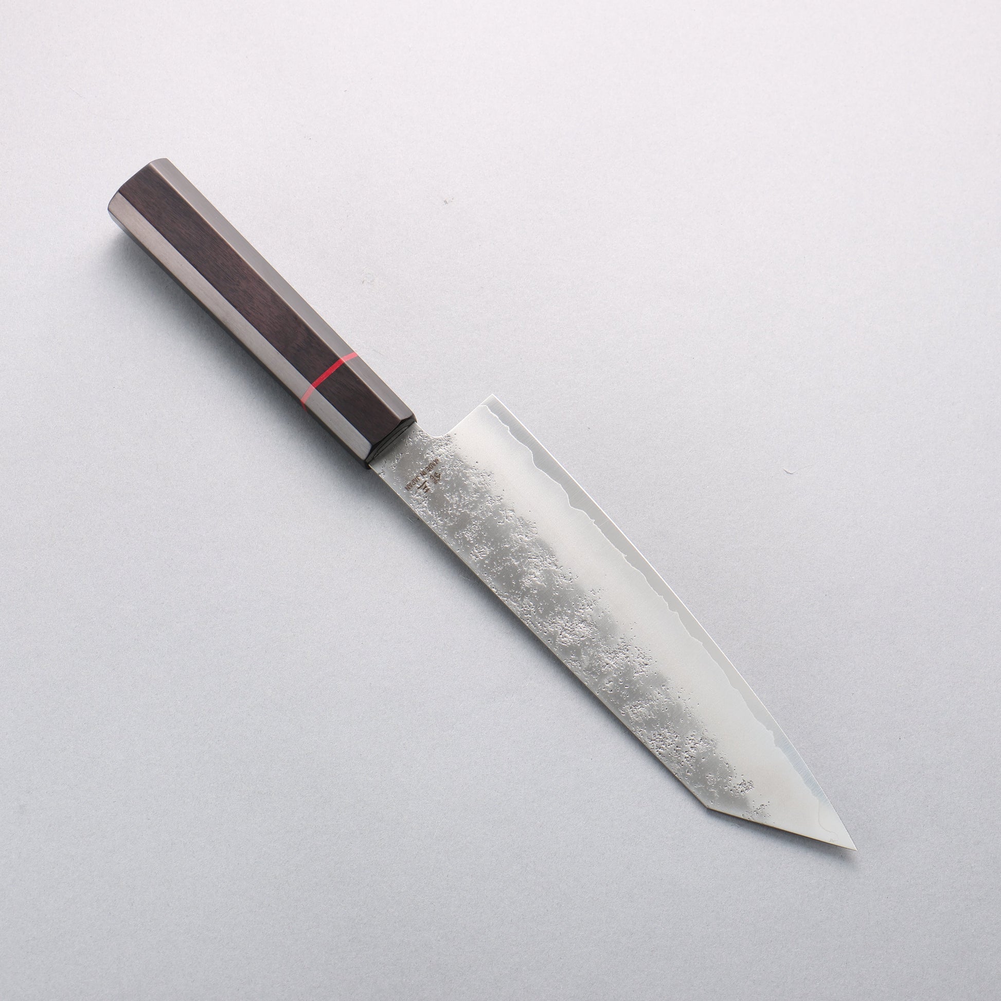 樋口 銀三鋼 梨地 切付三徳包丁 180mm 黒合板柄 - 清助刃物
