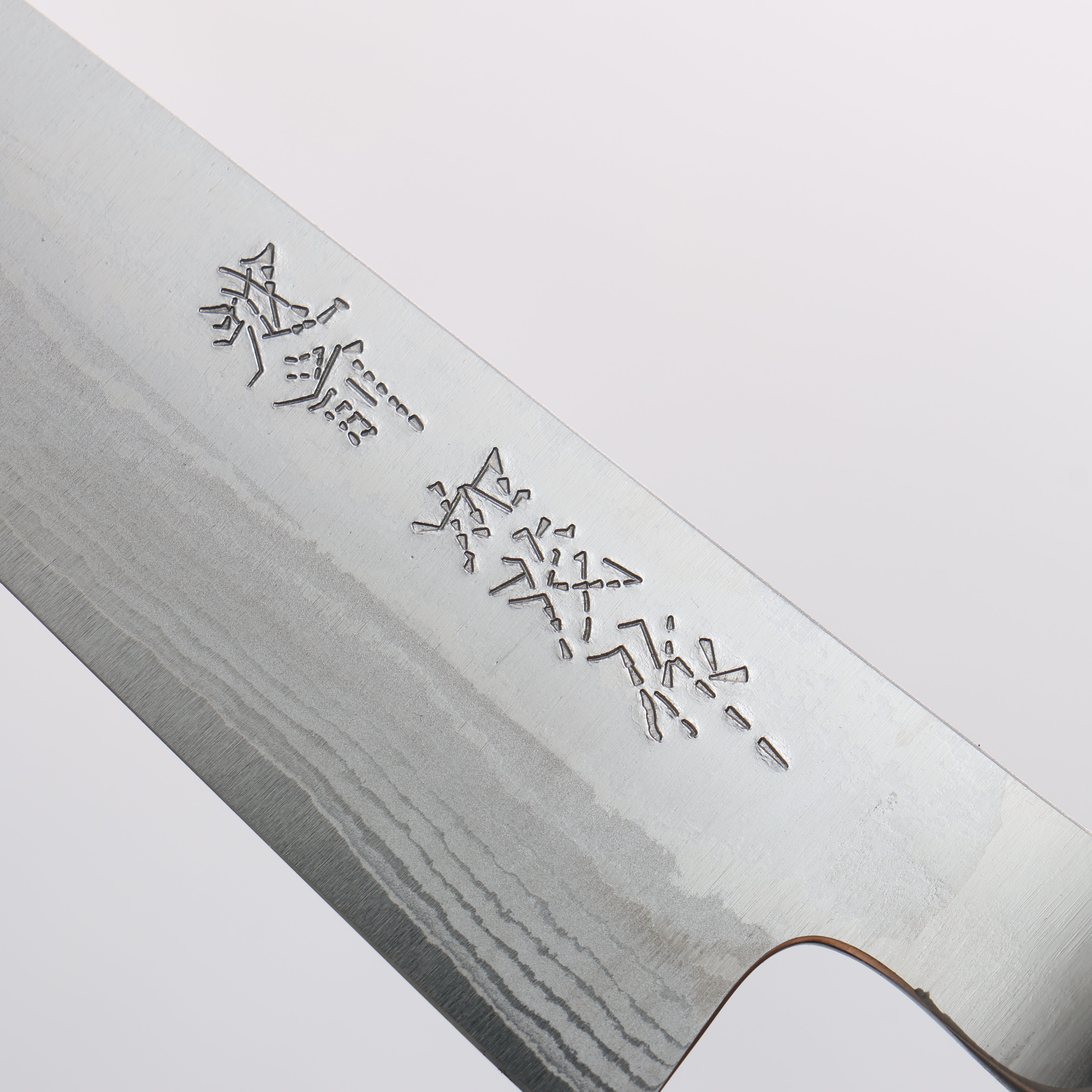 加茂刃物 V金10号 ダマスカス ペティーナイフ 120mm 茶合板柄 - 清助刃物