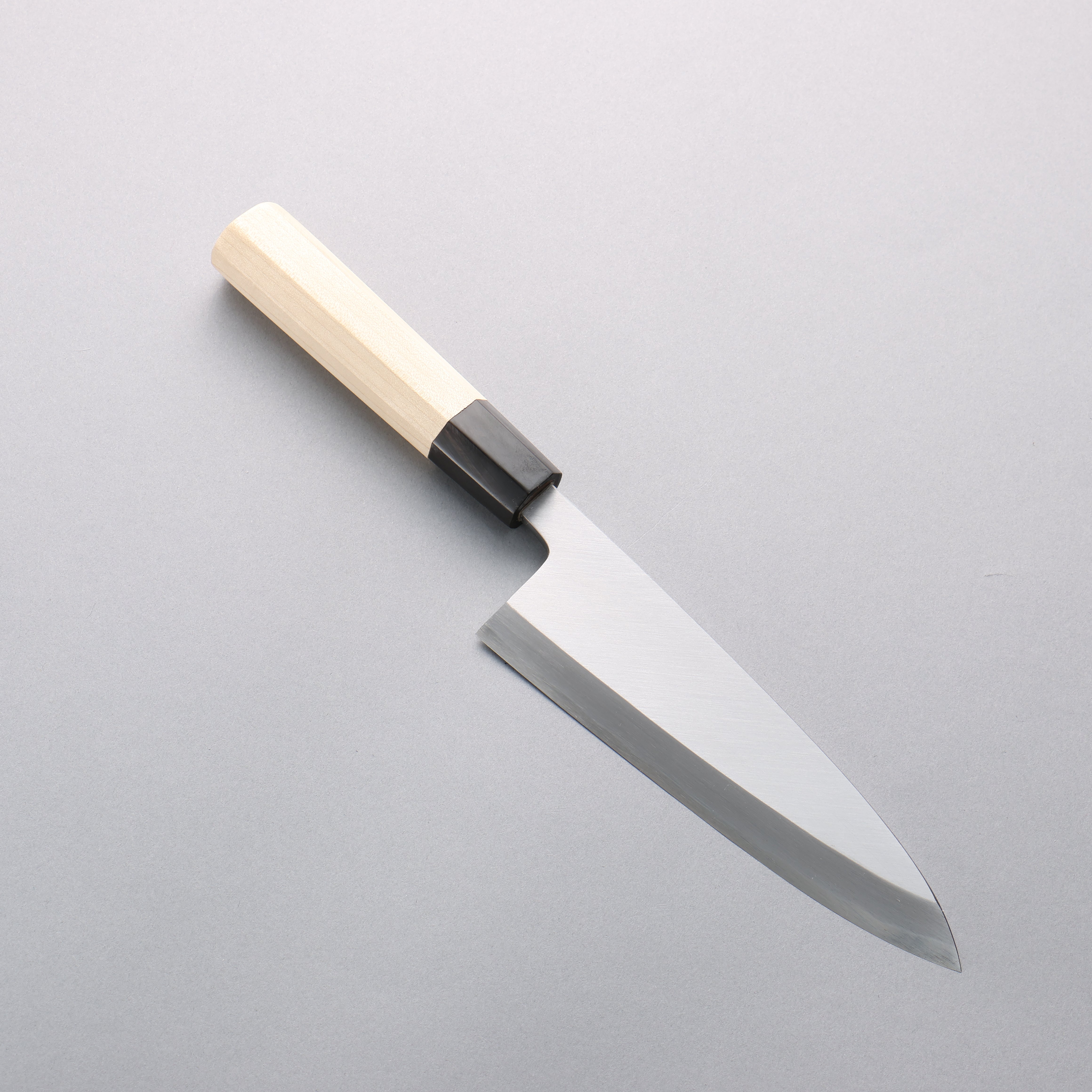 源 昭忠 白ニ鋼 相出刃 165mm 朴 (口輪：水牛)柄 - 清助刃物