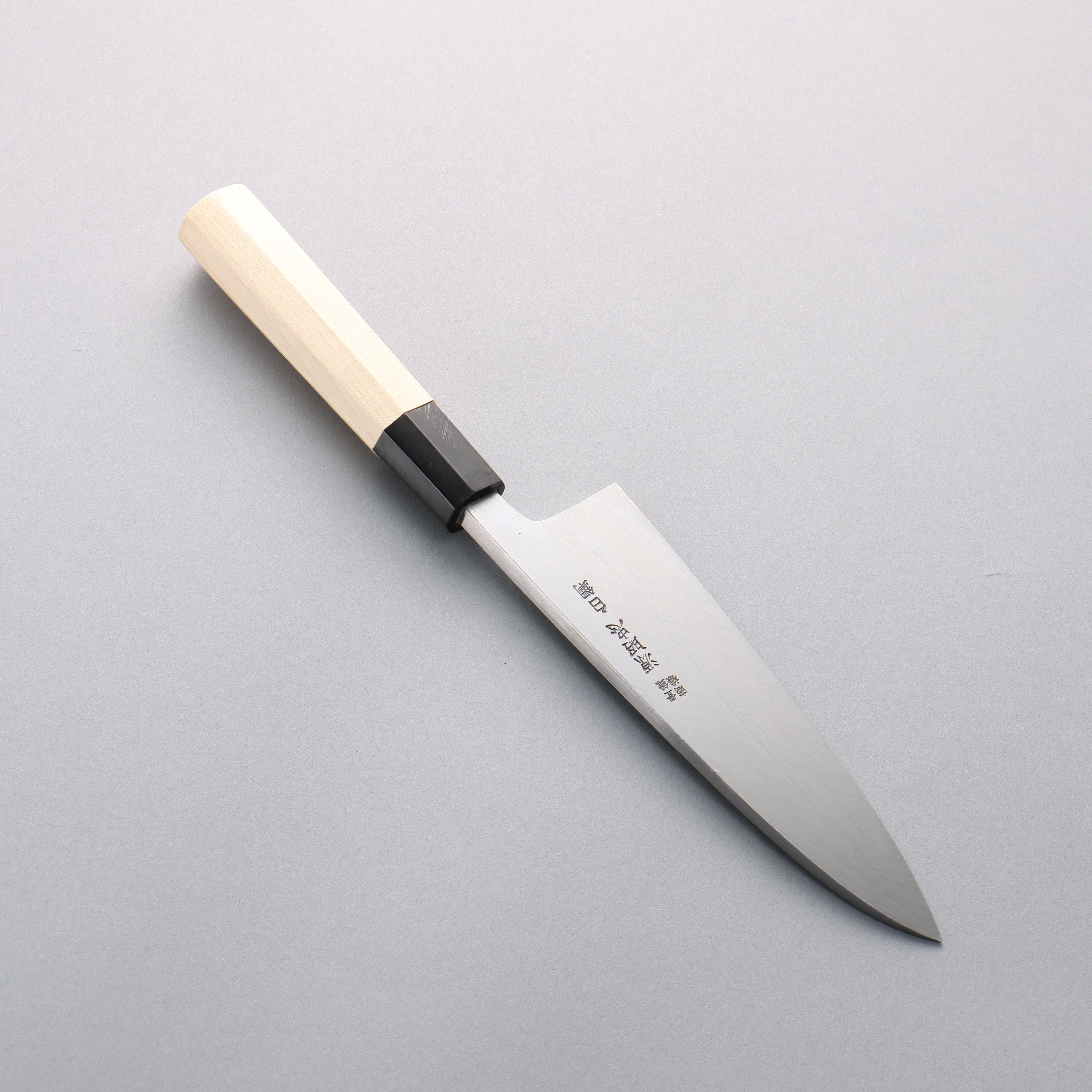 源 昭忠 白ニ鋼 相出刃 165mm 朴 (口輪：水牛)柄 - 清助刃物