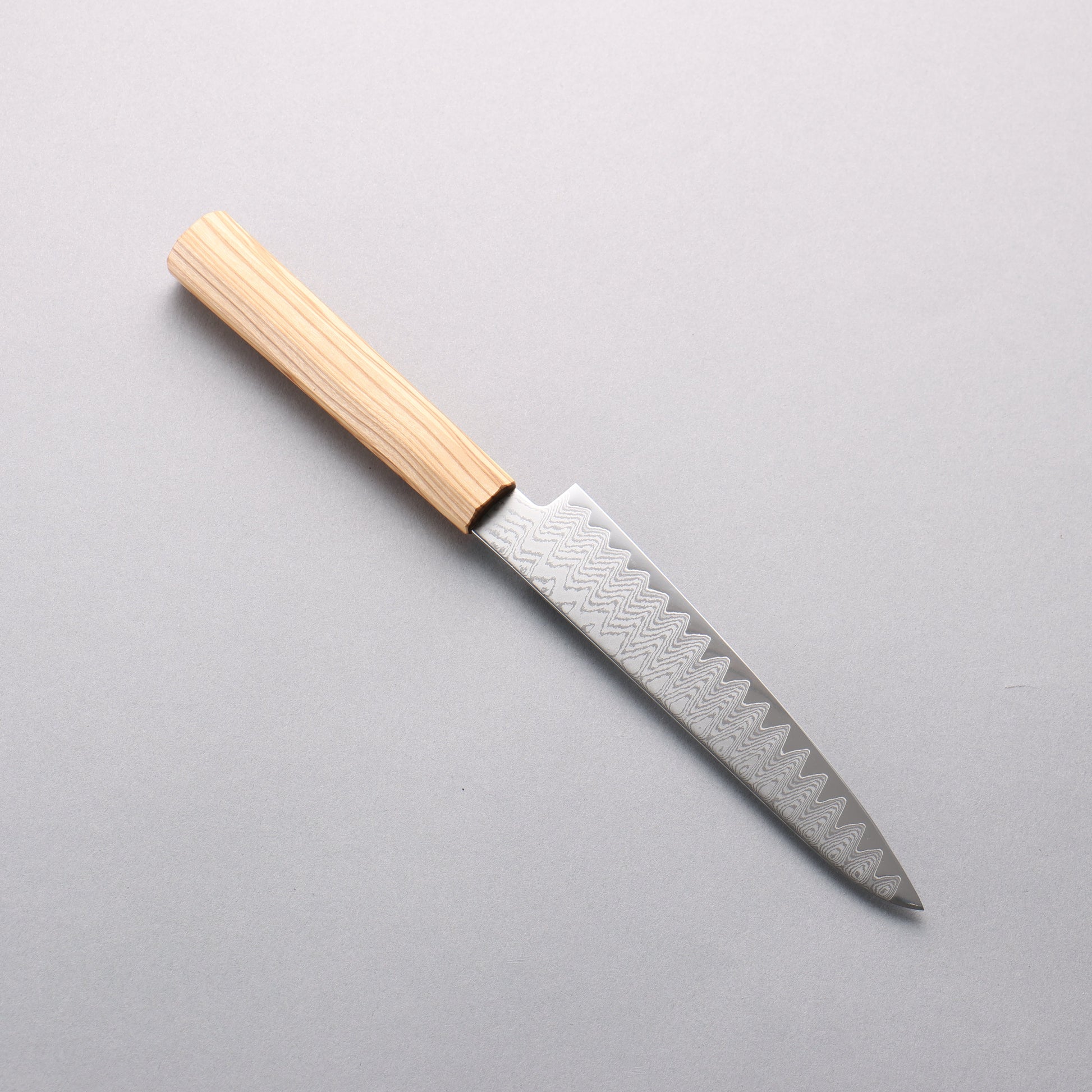 寛丈 V金10号 ダマスカス ペティーナイフ 150mm オリーブの木柄 - 清助刃物
