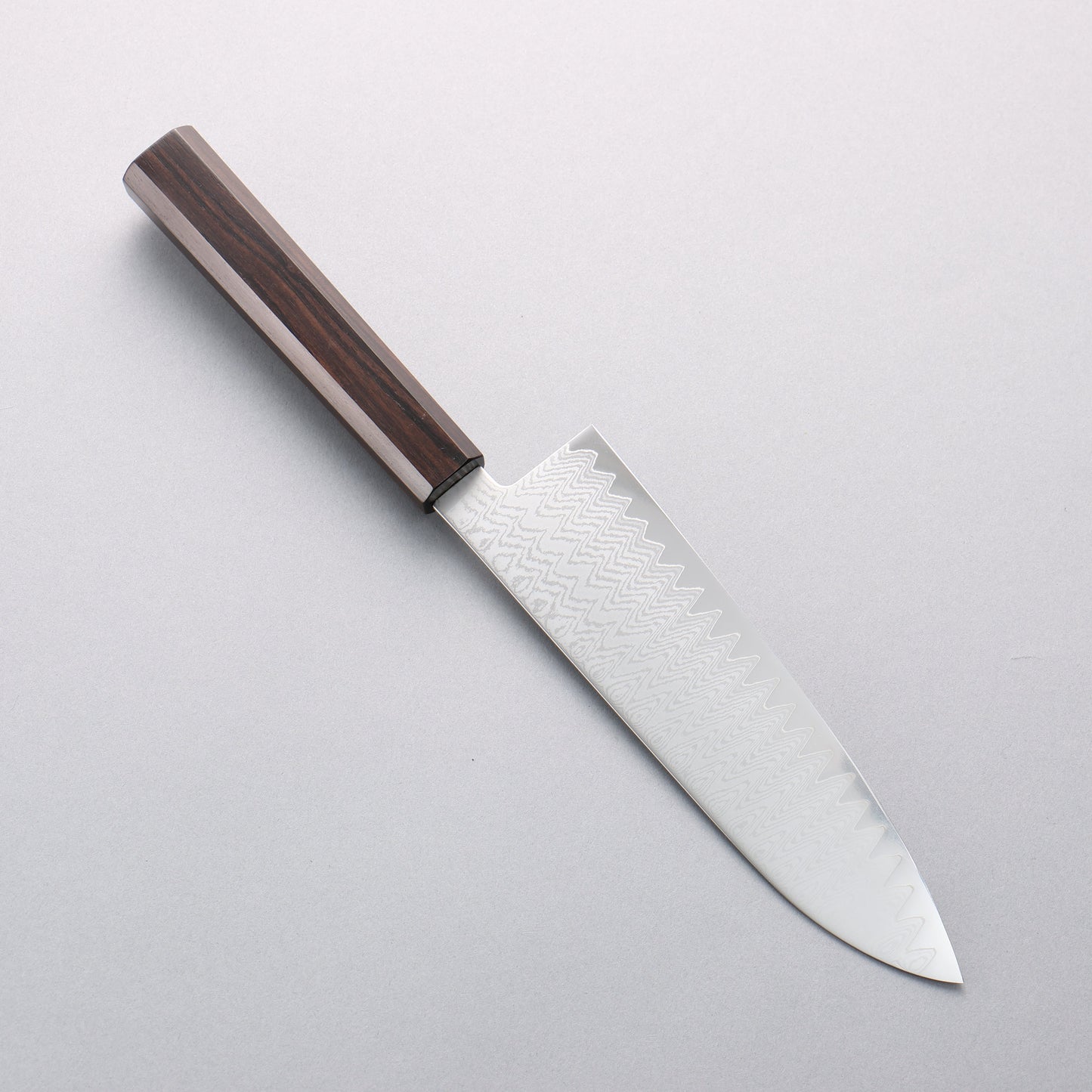寛丈 V金10号 ダマスカス 三徳包丁 180mm 黒檀柄 - 清助刃物