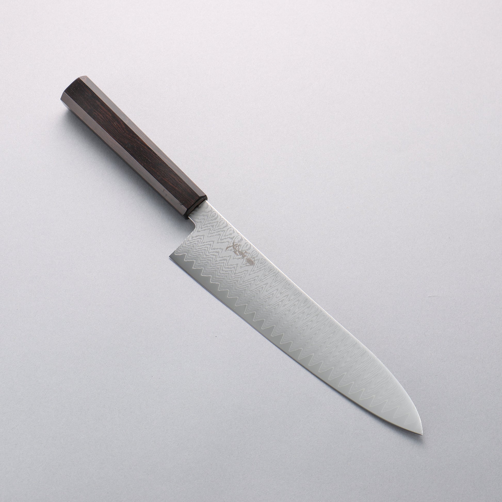 寛丈 V金10号 ダマスカス 牛刀包丁 210mm 黒檀柄 - 清助刃物