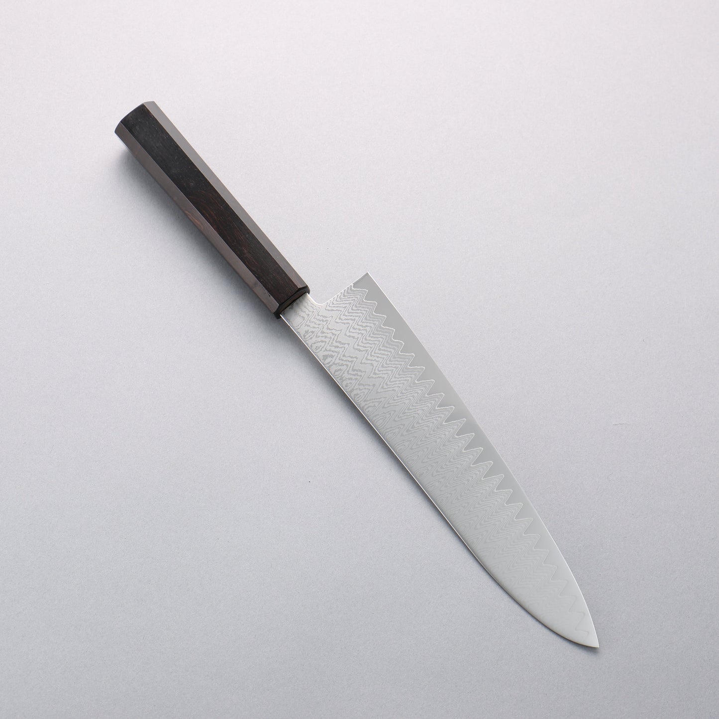 寛丈 V金10号 ダマスカス 牛刀包丁 210mm 黒檀柄 - 清助刃物