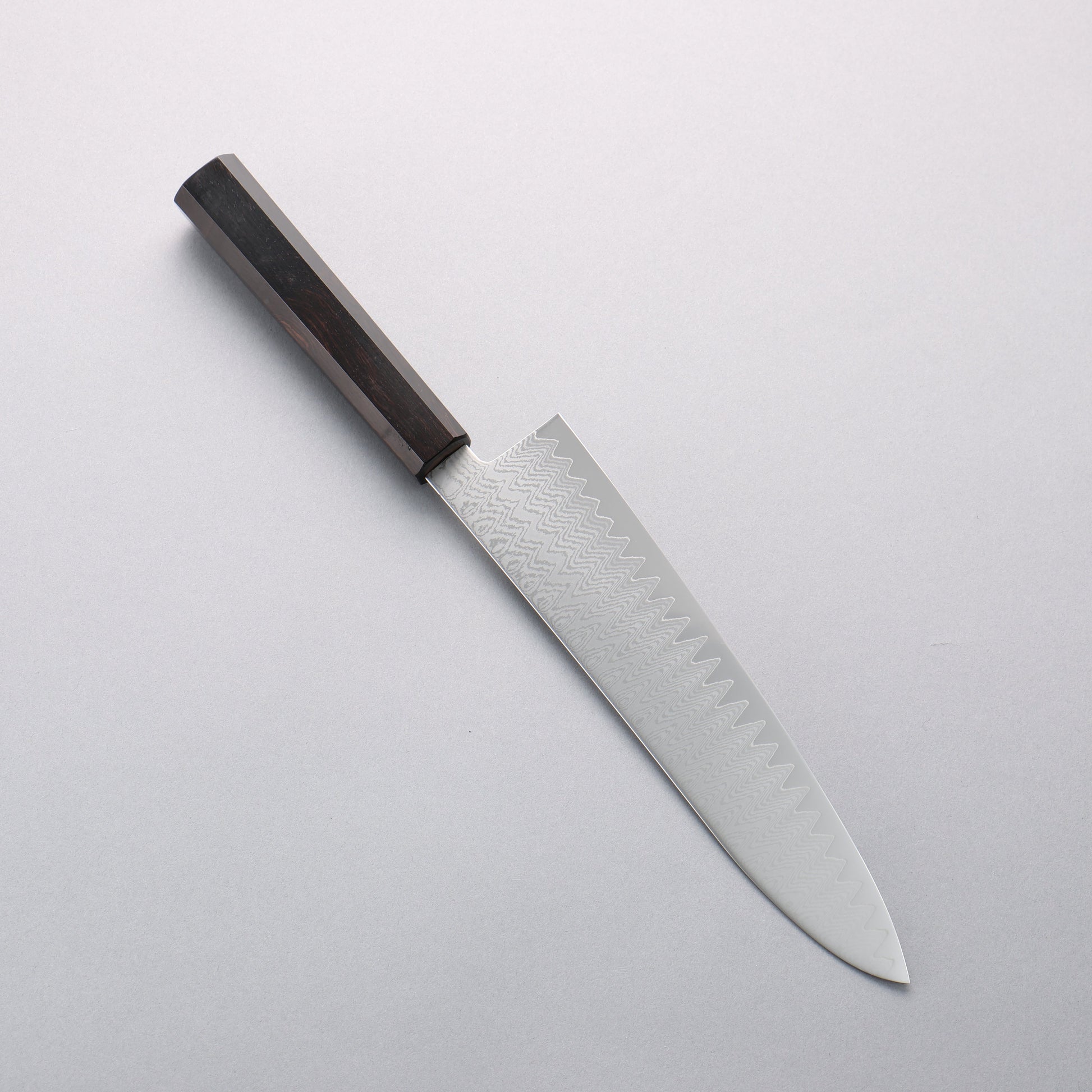寛丈 V金10号 ダマスカス 牛刀包丁 210mm 黒檀柄 - 清助刃物